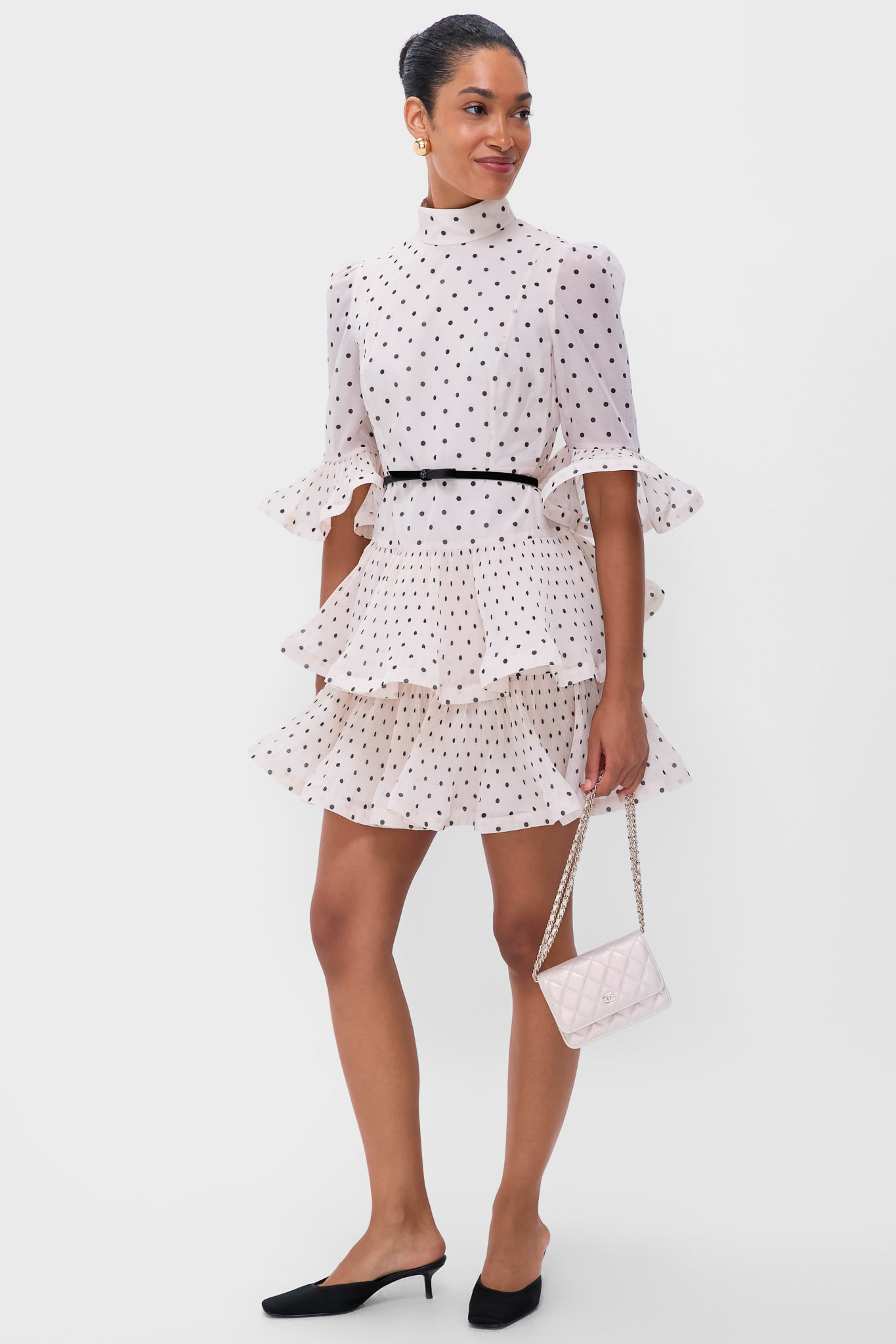 CHANEL Gold Cowhide Leather Wallet On Chain