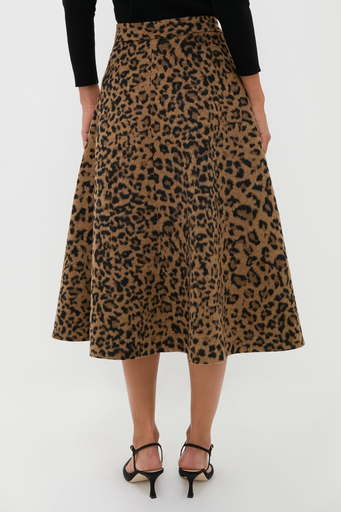 Leopard Brushed Wool Andrea Circle Skirt