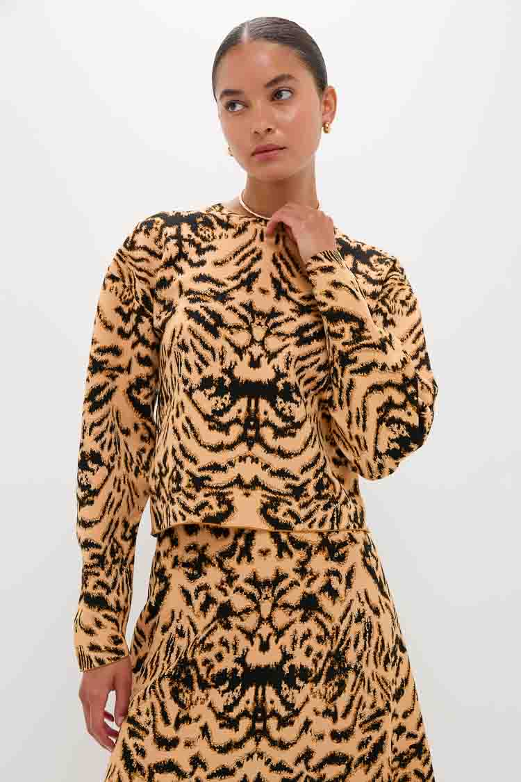 Bengal Cade Jacquard Knit Long Sleeve Pullover