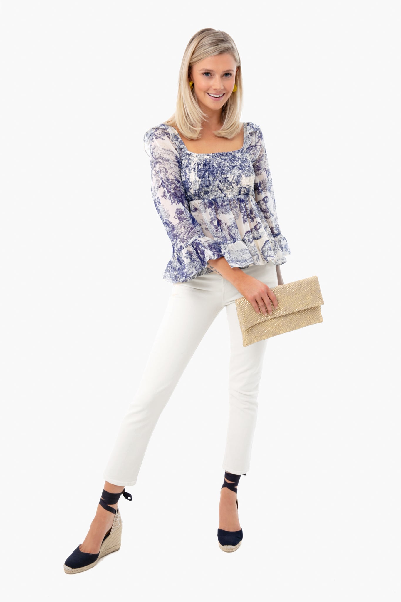 Royal Safari Smocked Top