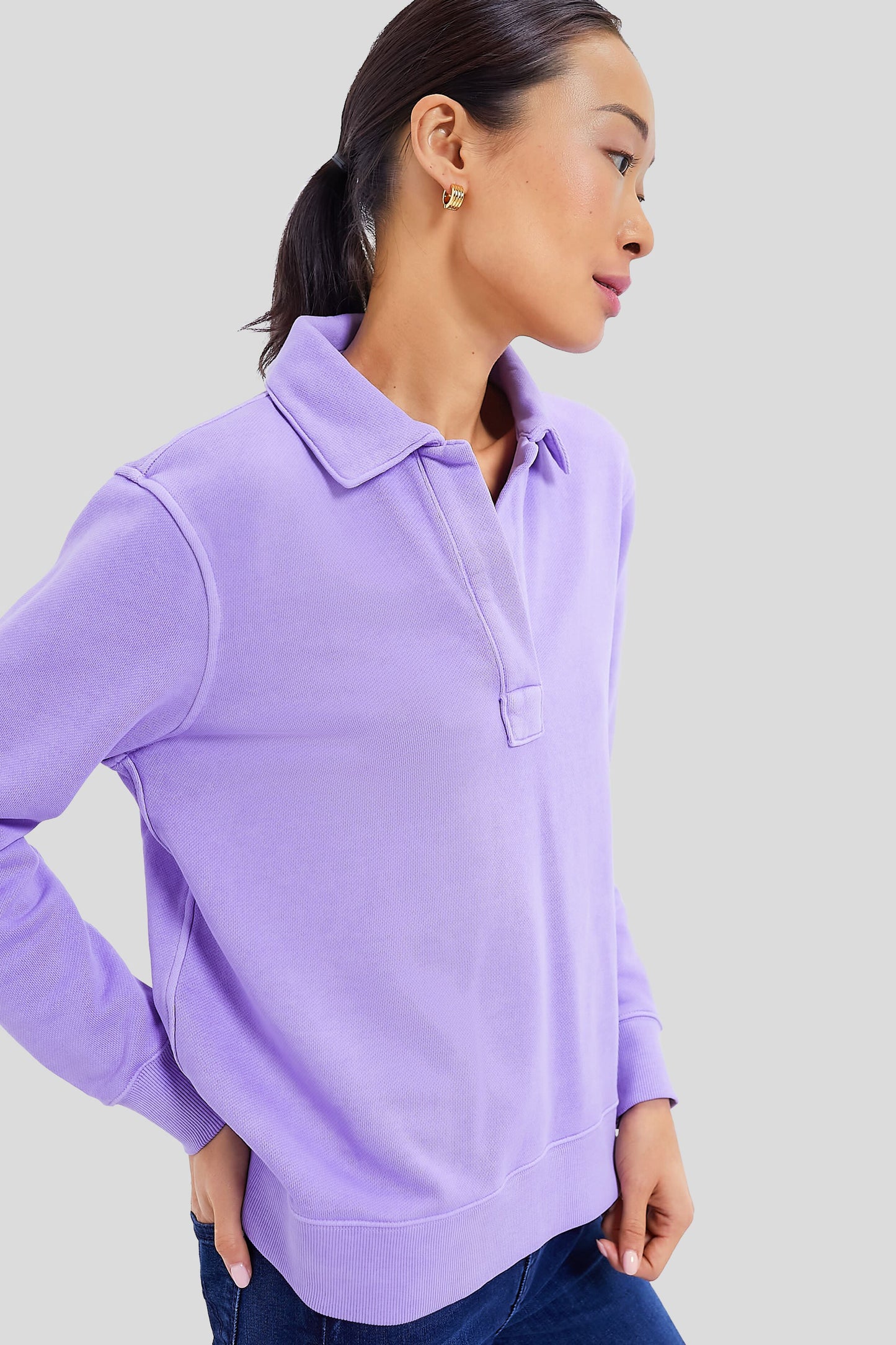 Freesia Polo Popover Sweatshirt