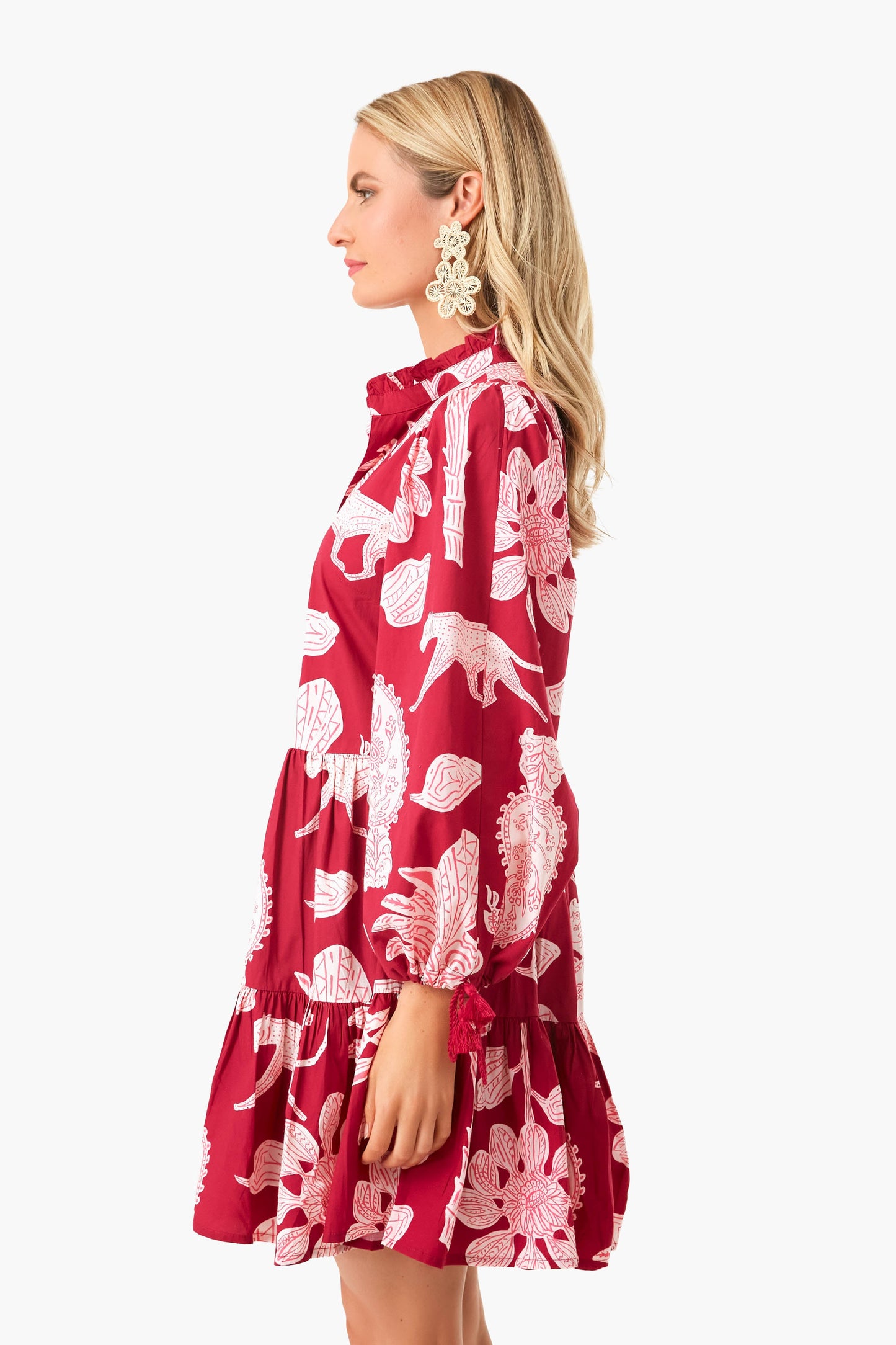 Magenta Lamu Yoke Dress