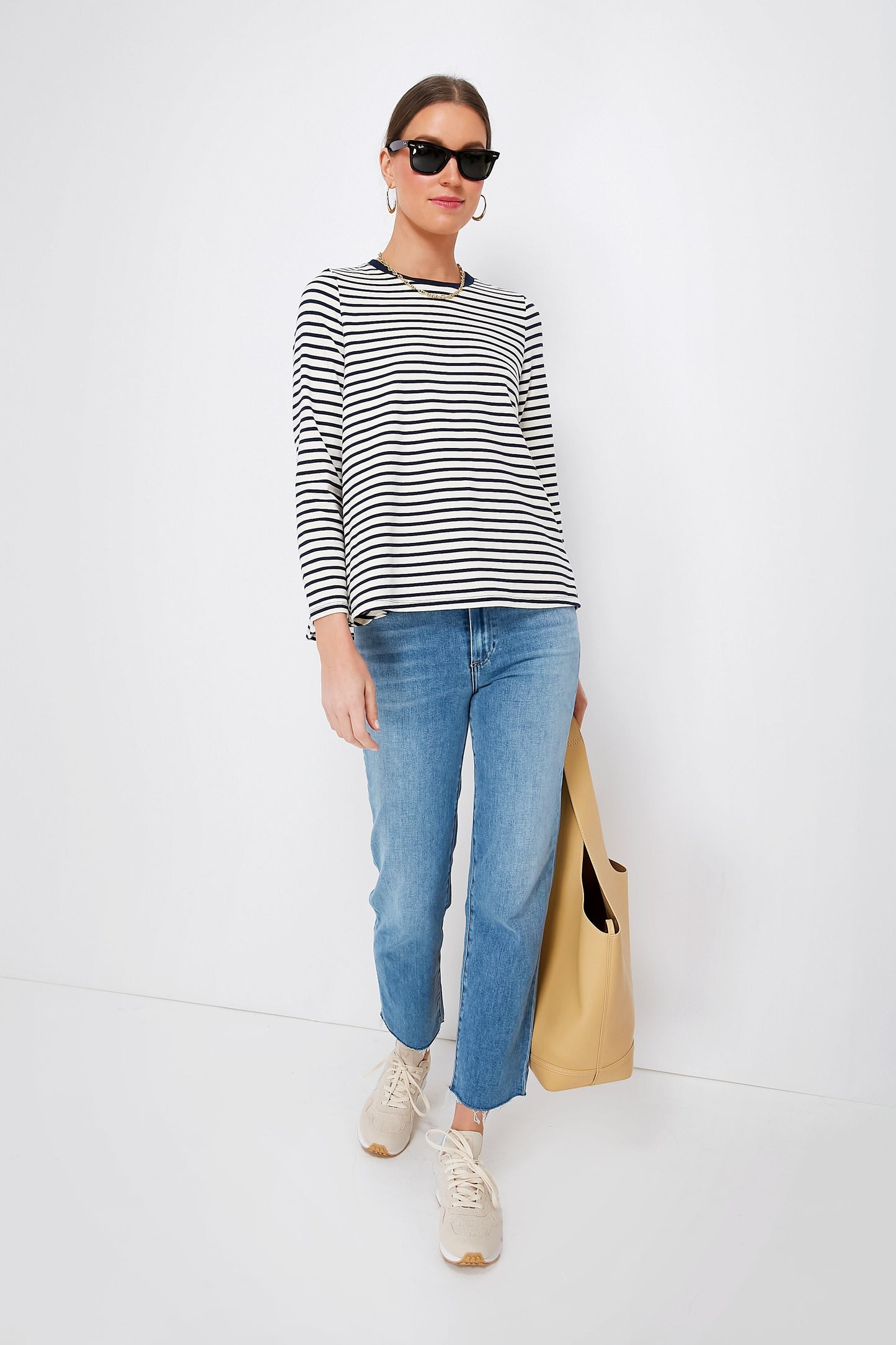 Navy Striped Wells Tee