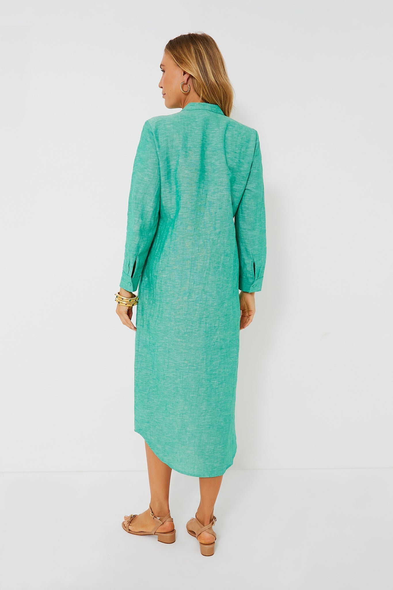 Sea Green Linen Lydell Maxi Dress