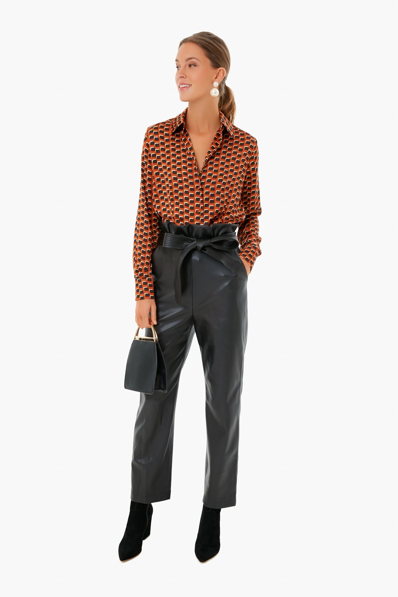 Black Vegan Leather Kayden Pants