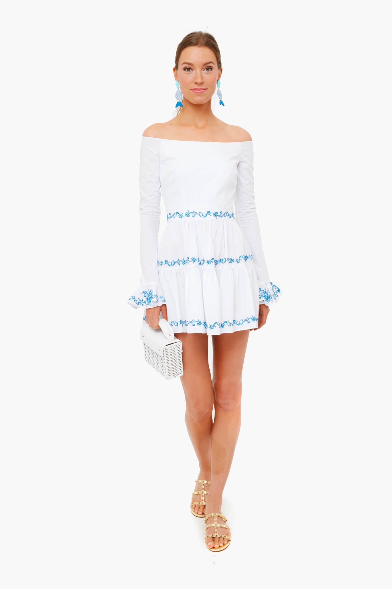 Blue Embroidery Lennon Dress