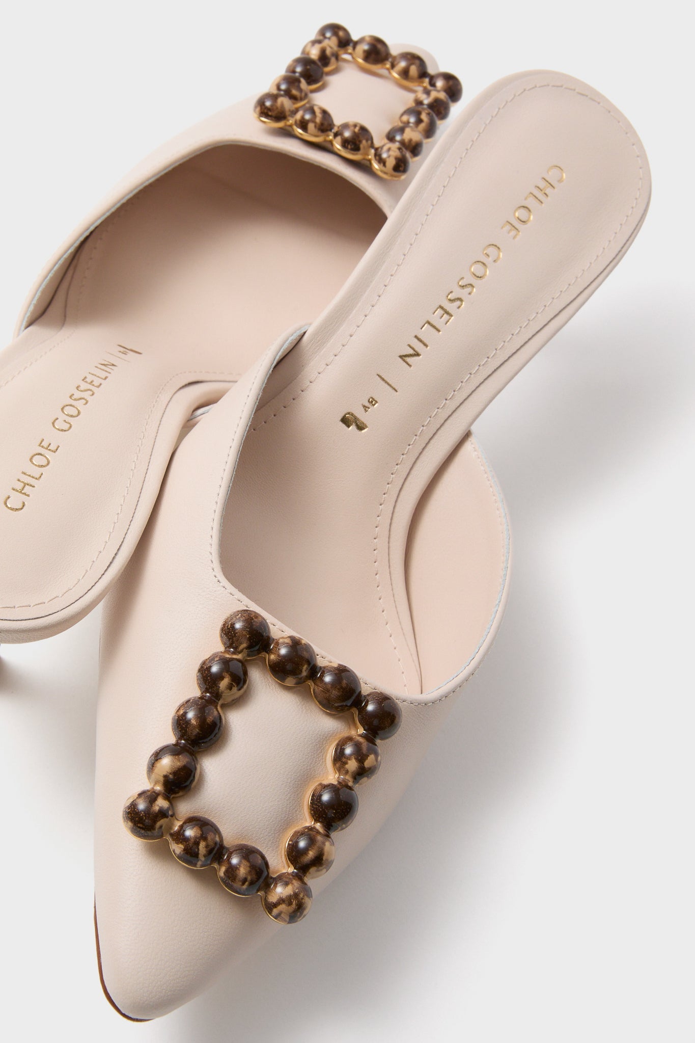 Puff Cream Leather Ave Mules