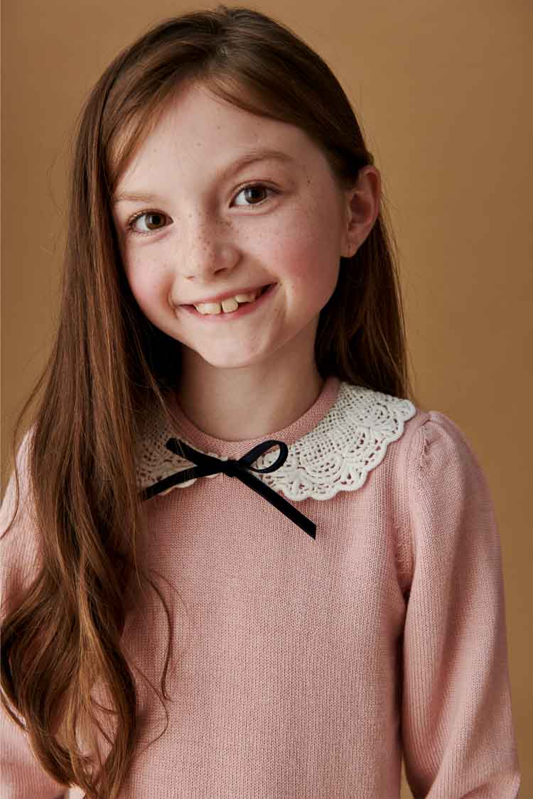 Dusty Pink Blanca Merino Wool Girl Jumper
