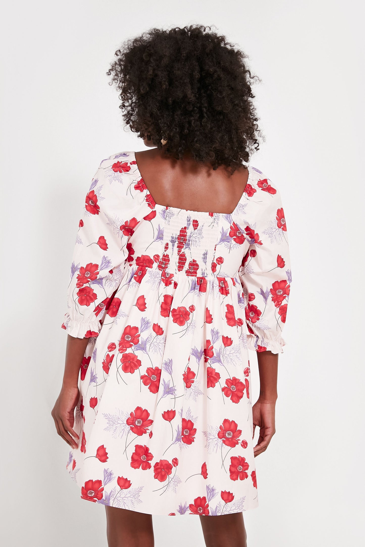 Pink Floral Square Neck Veronica Mini Dress