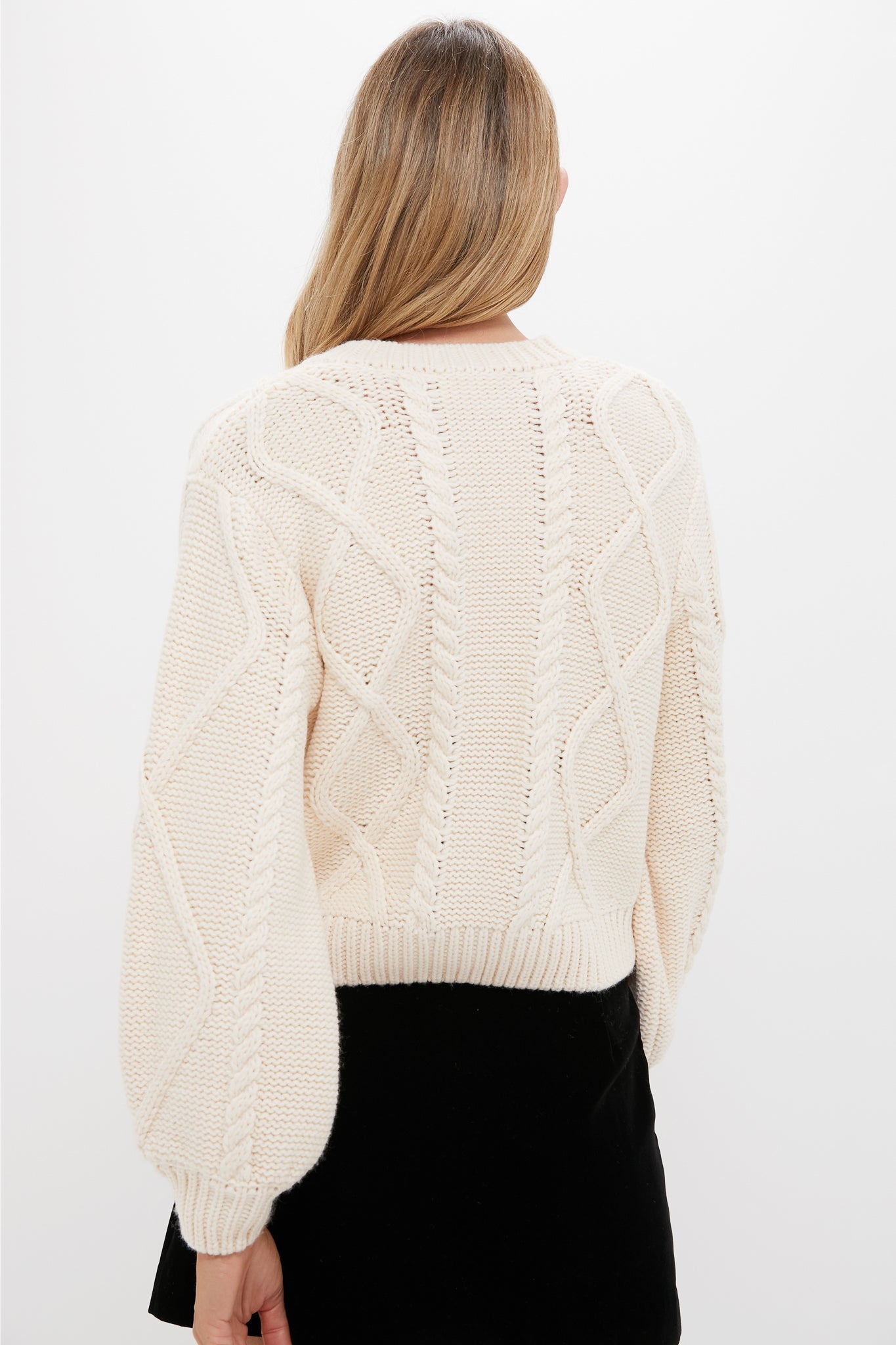 Cream & Black Velvet Bows Bess Cardigan