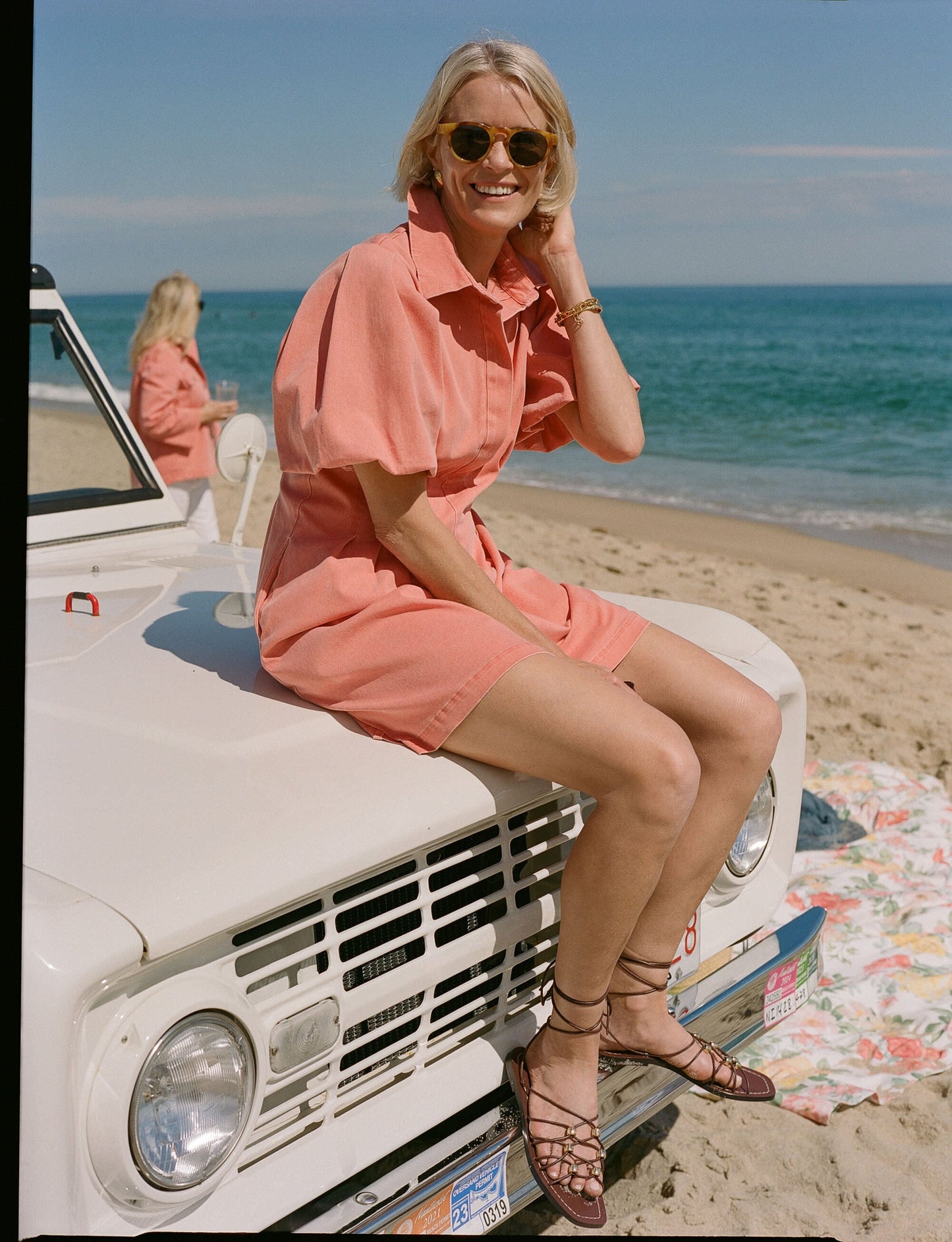 Nantucket Red Stretch Twill Mini Delaney Dress