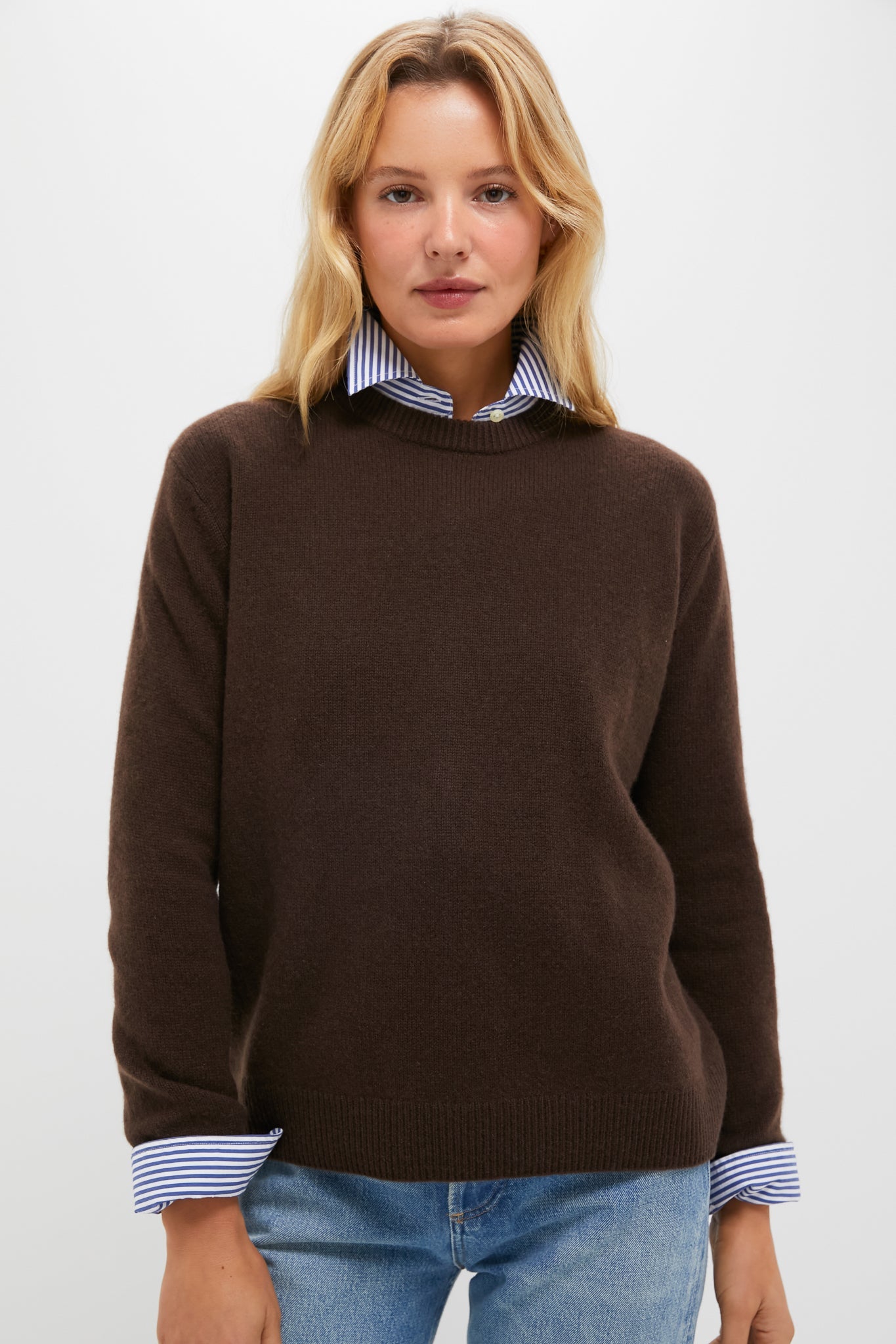 Chocolate Cashmere Bodie Boyfriend Crewneck
