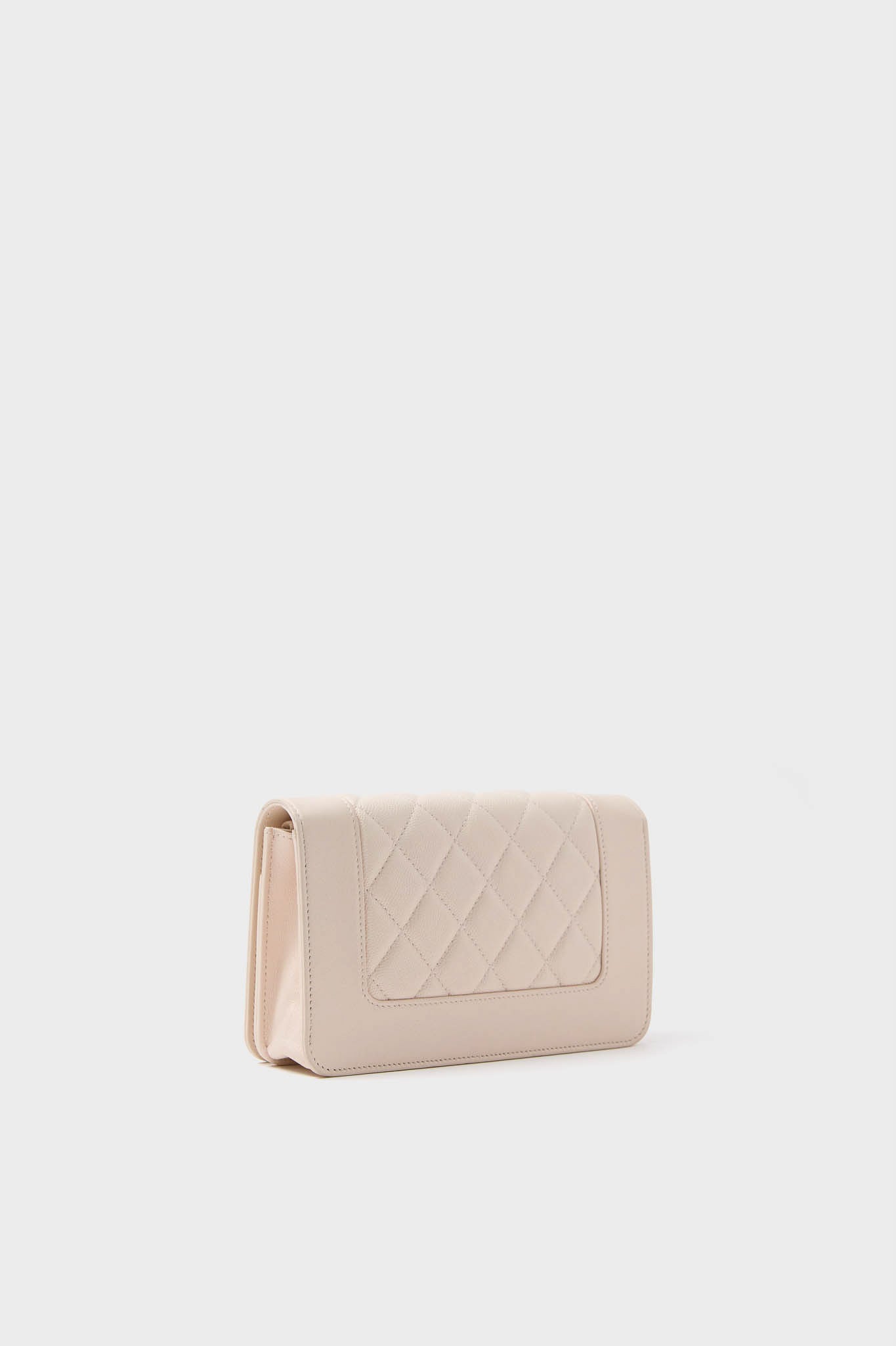 CHANEL Pink Cowhide Leather Wallet On Chain