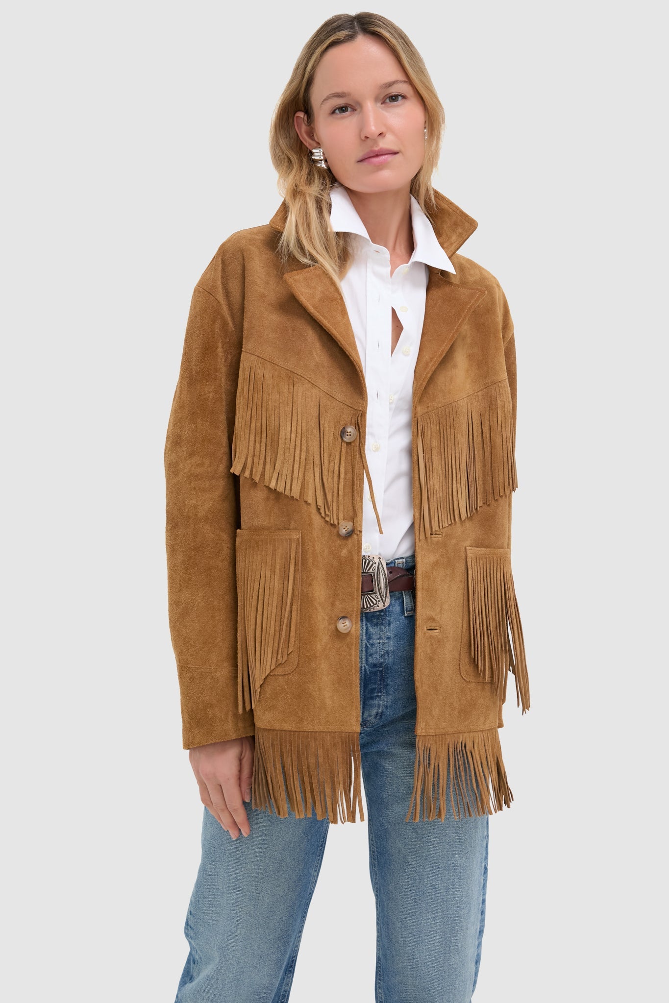 Maple Nappa Cow Roughout Leather Skin Coat