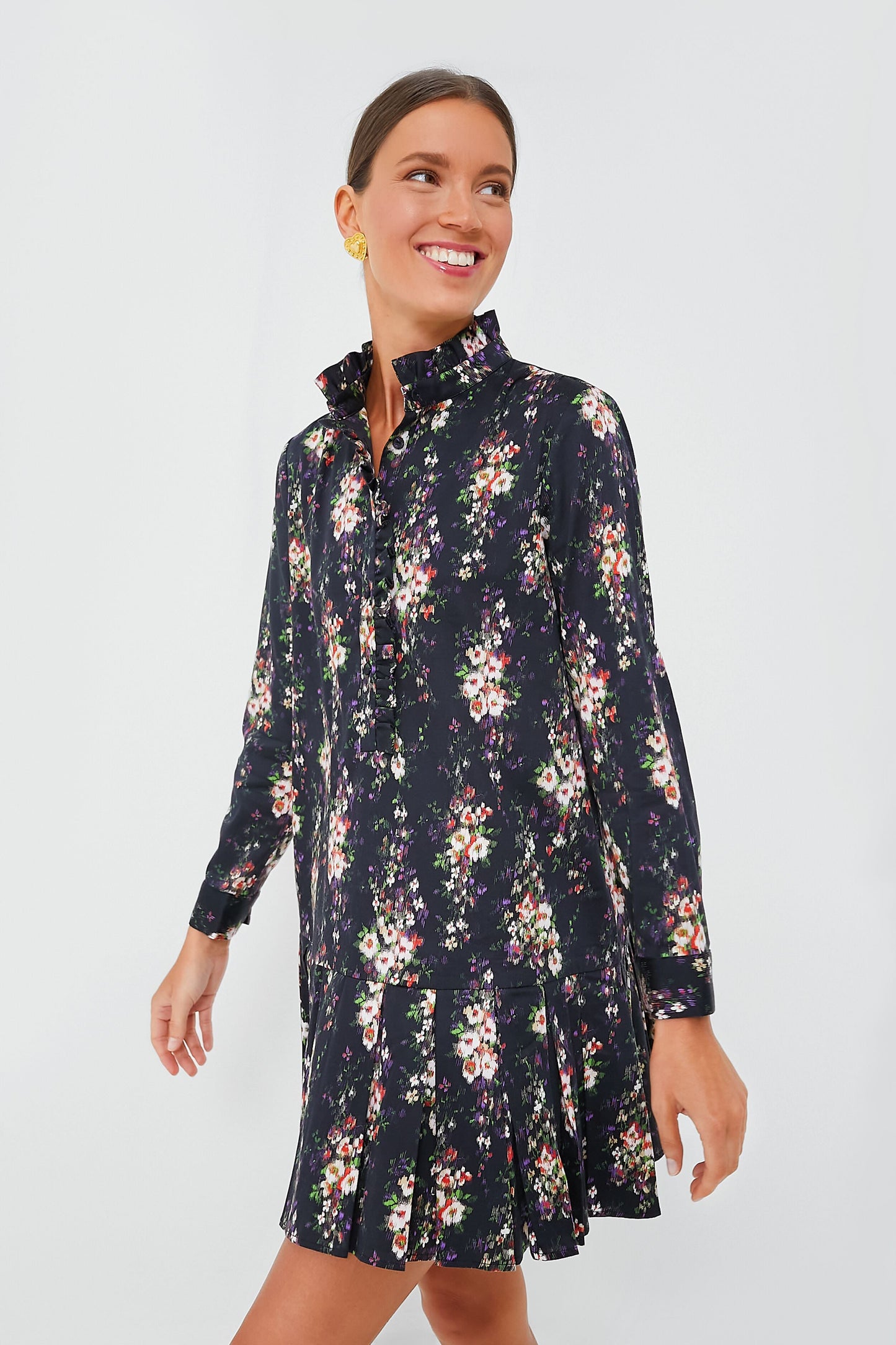 Onyx Falling Flowers Bouquet Tate Dress