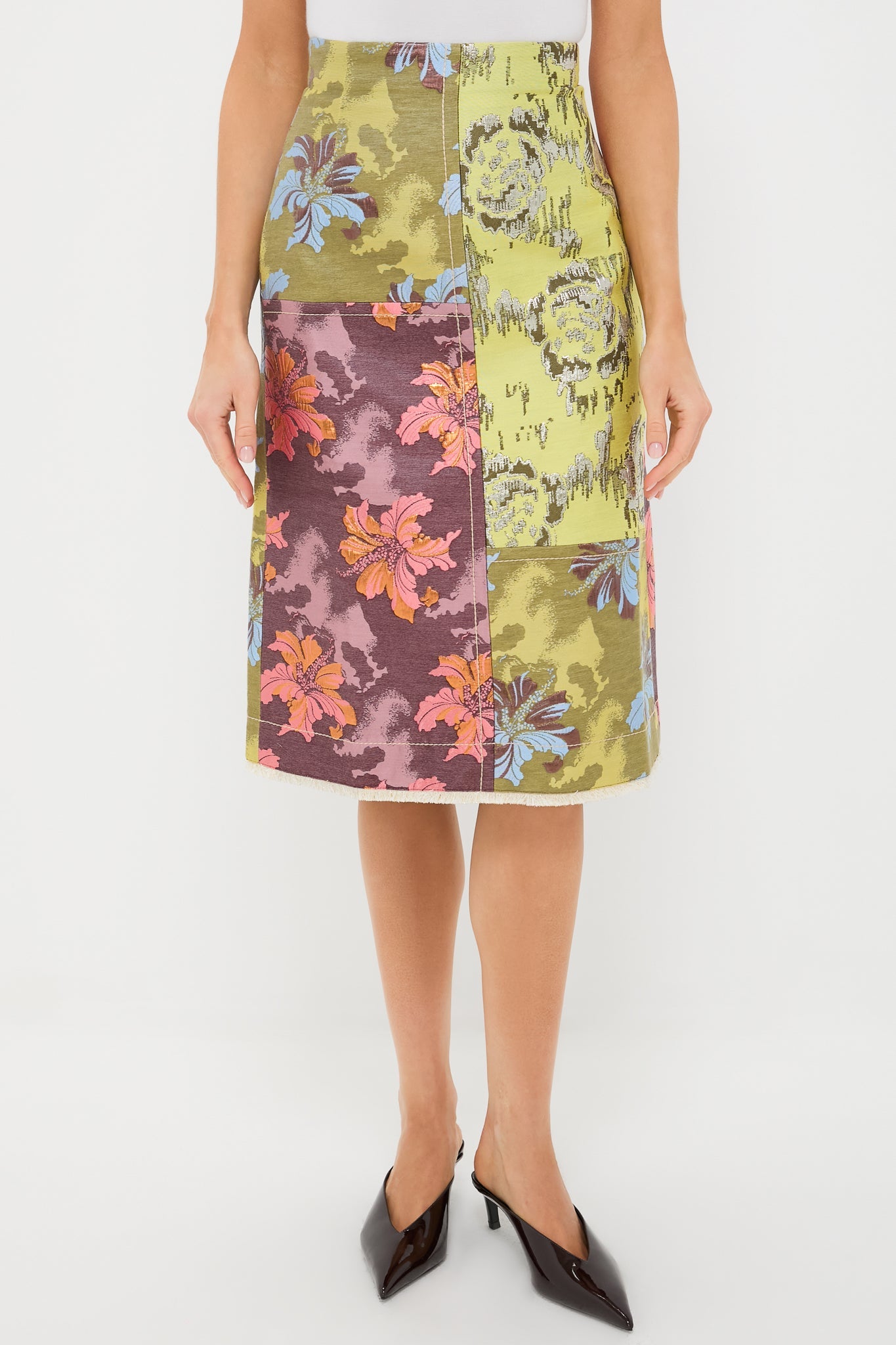 Multi Adriana Jacquard Midi Skirt