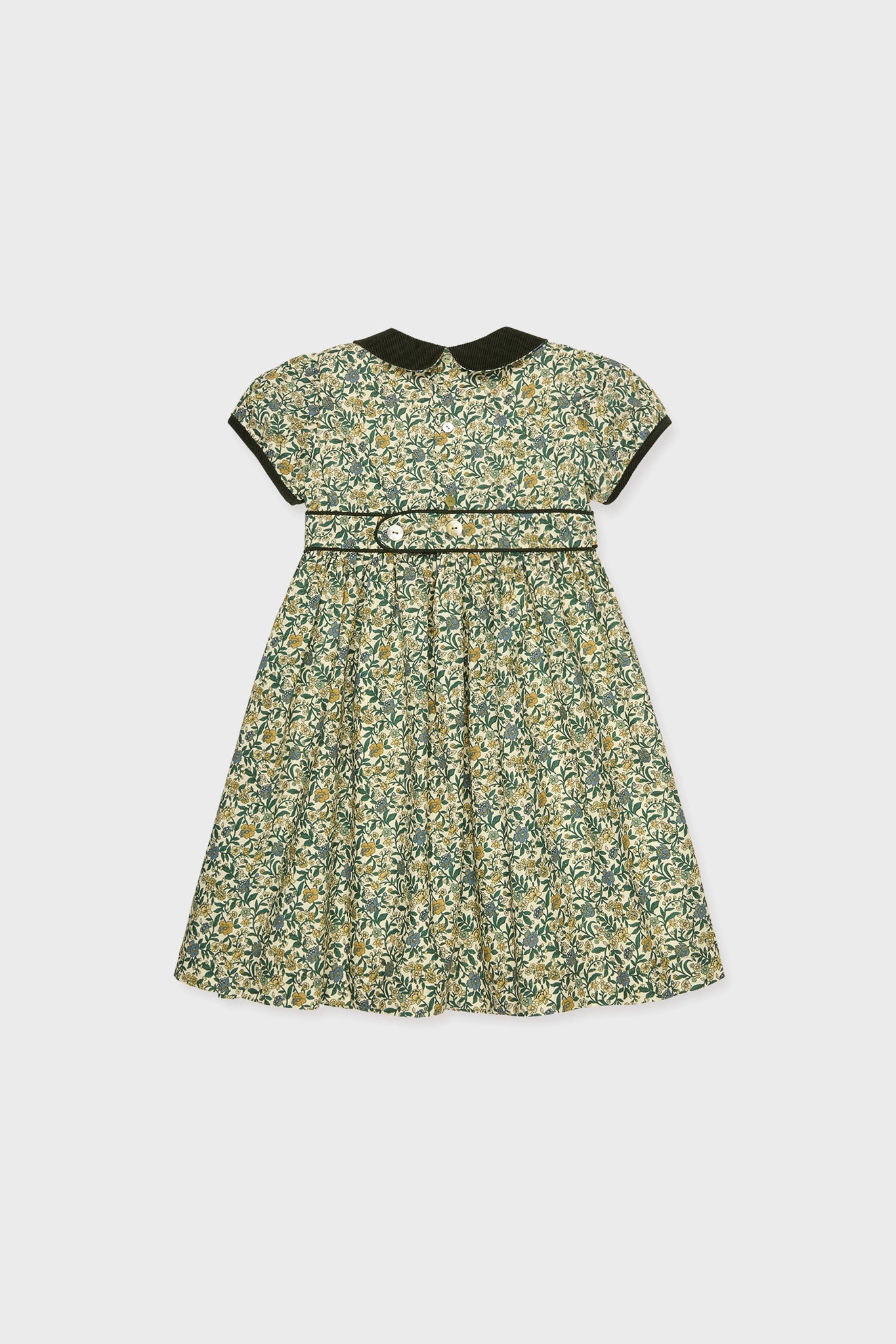 Bottle Green Floral Portia Girl Dress