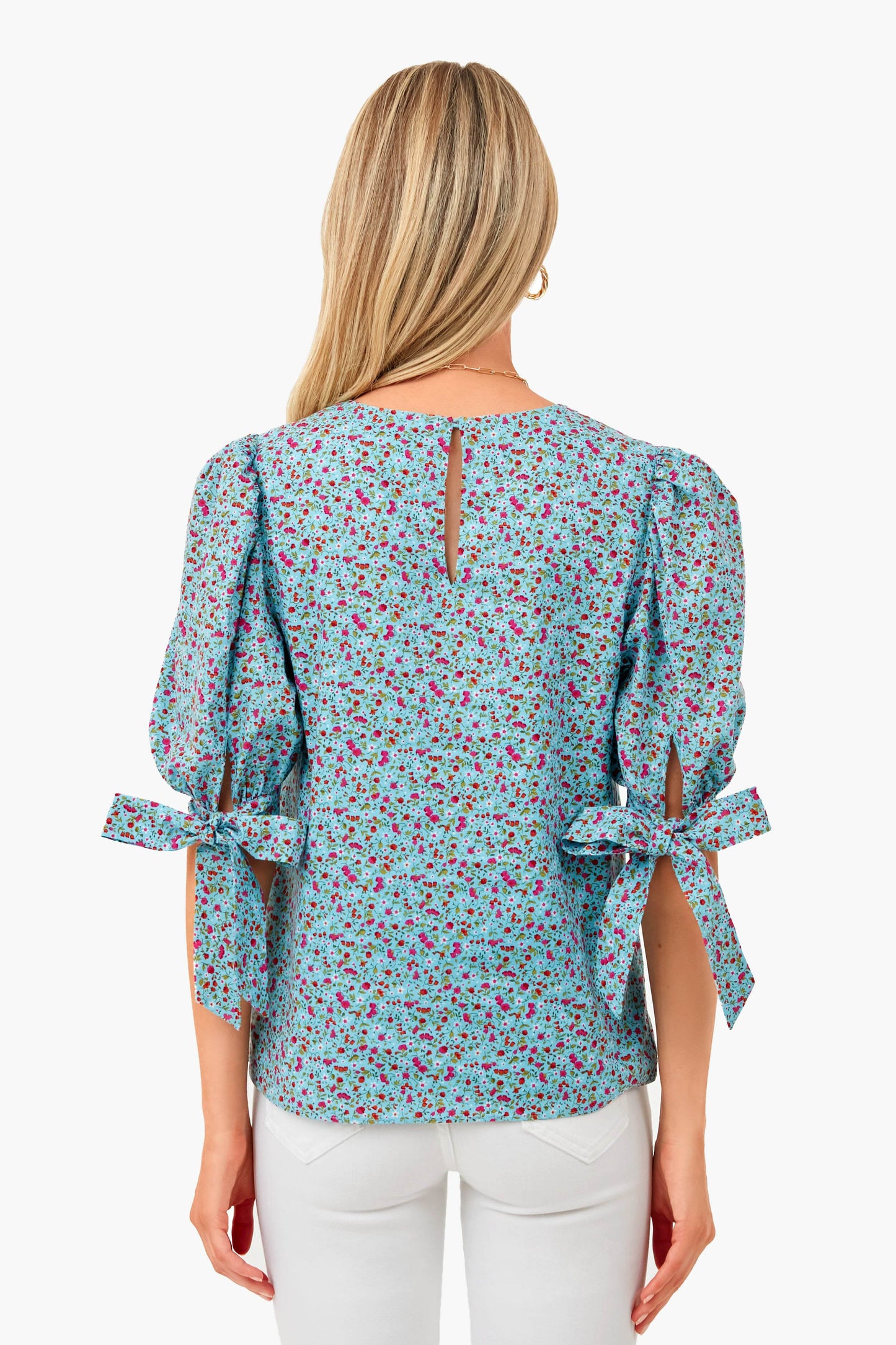 Blue Ditsy Floral Fiona Blouse