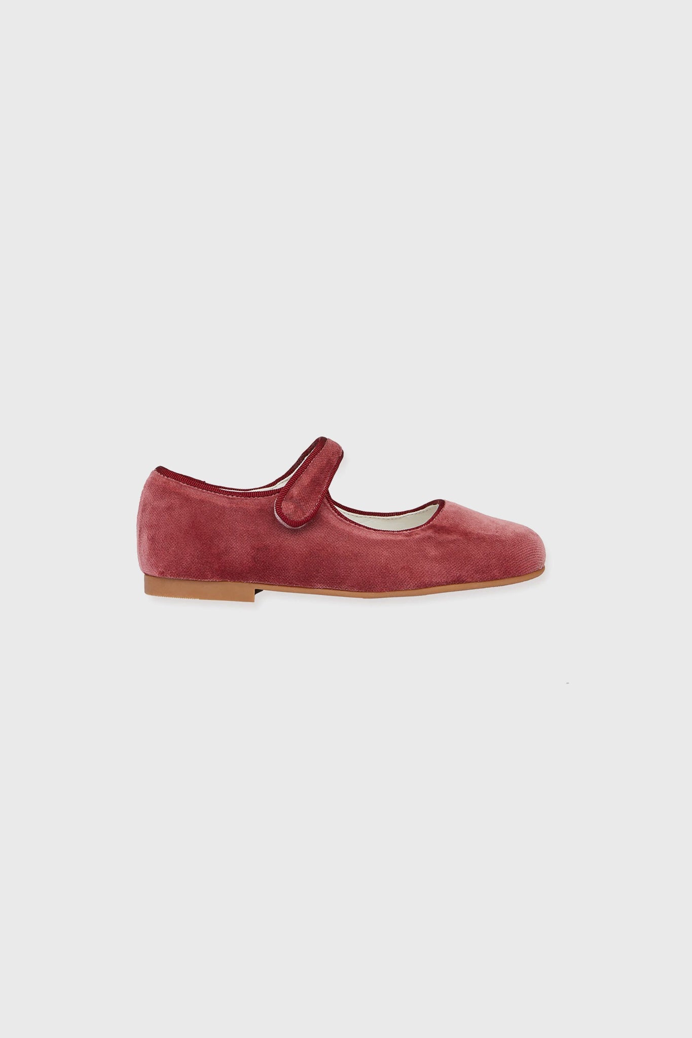 Dusty Pink Girl Velvet Mary Janes