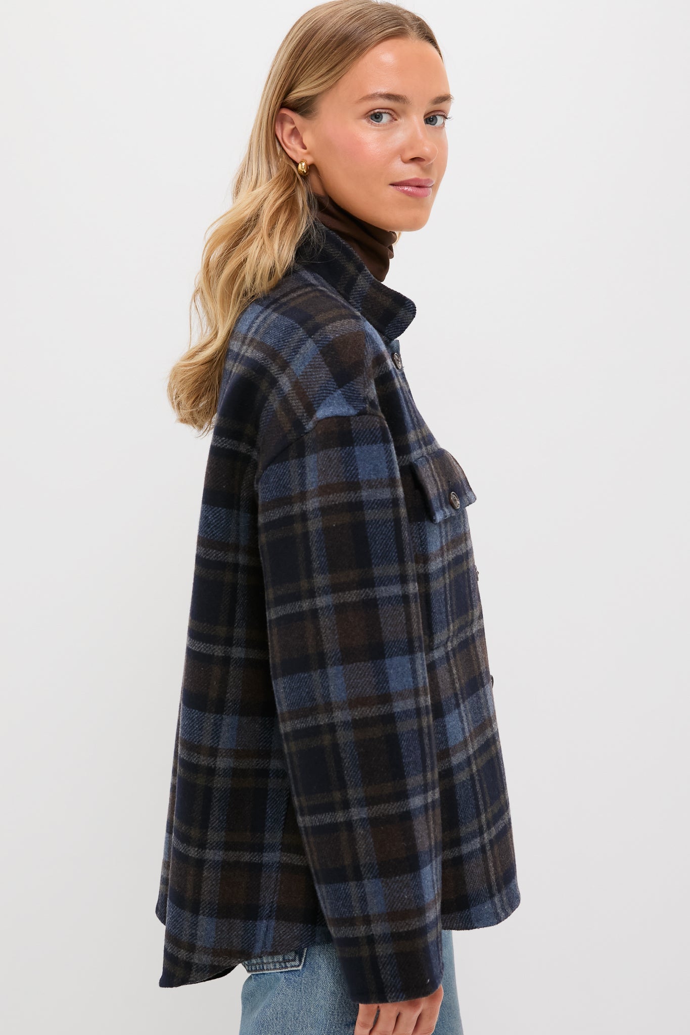 Navy and Plaid Reversible Bonnie Jacket