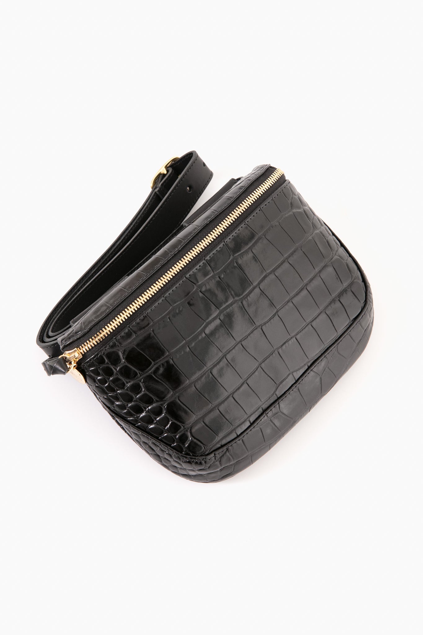 Black Croco Fanny Pack