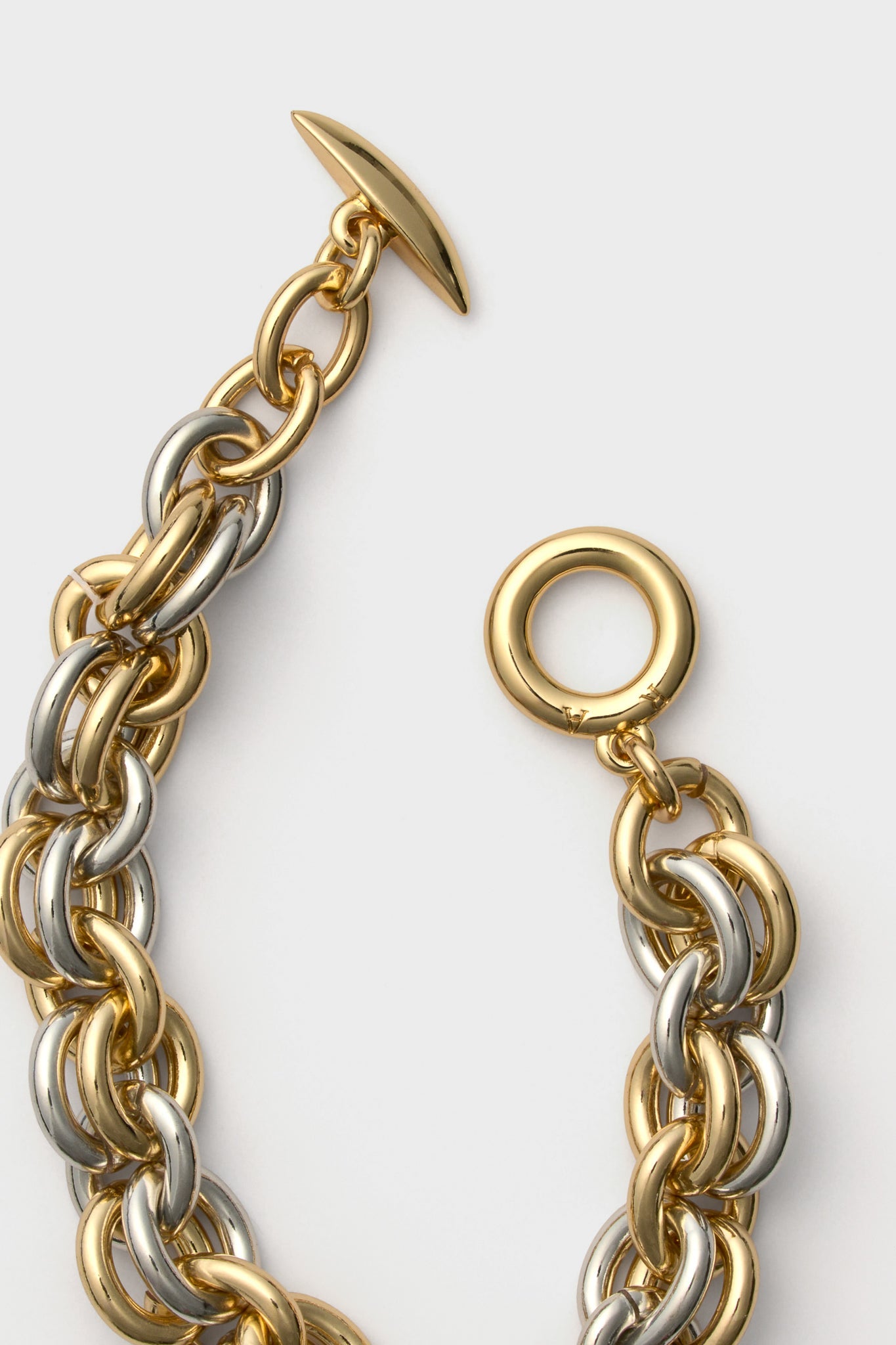 Shiny Gold and Dark Silver Lush Link Bracelet