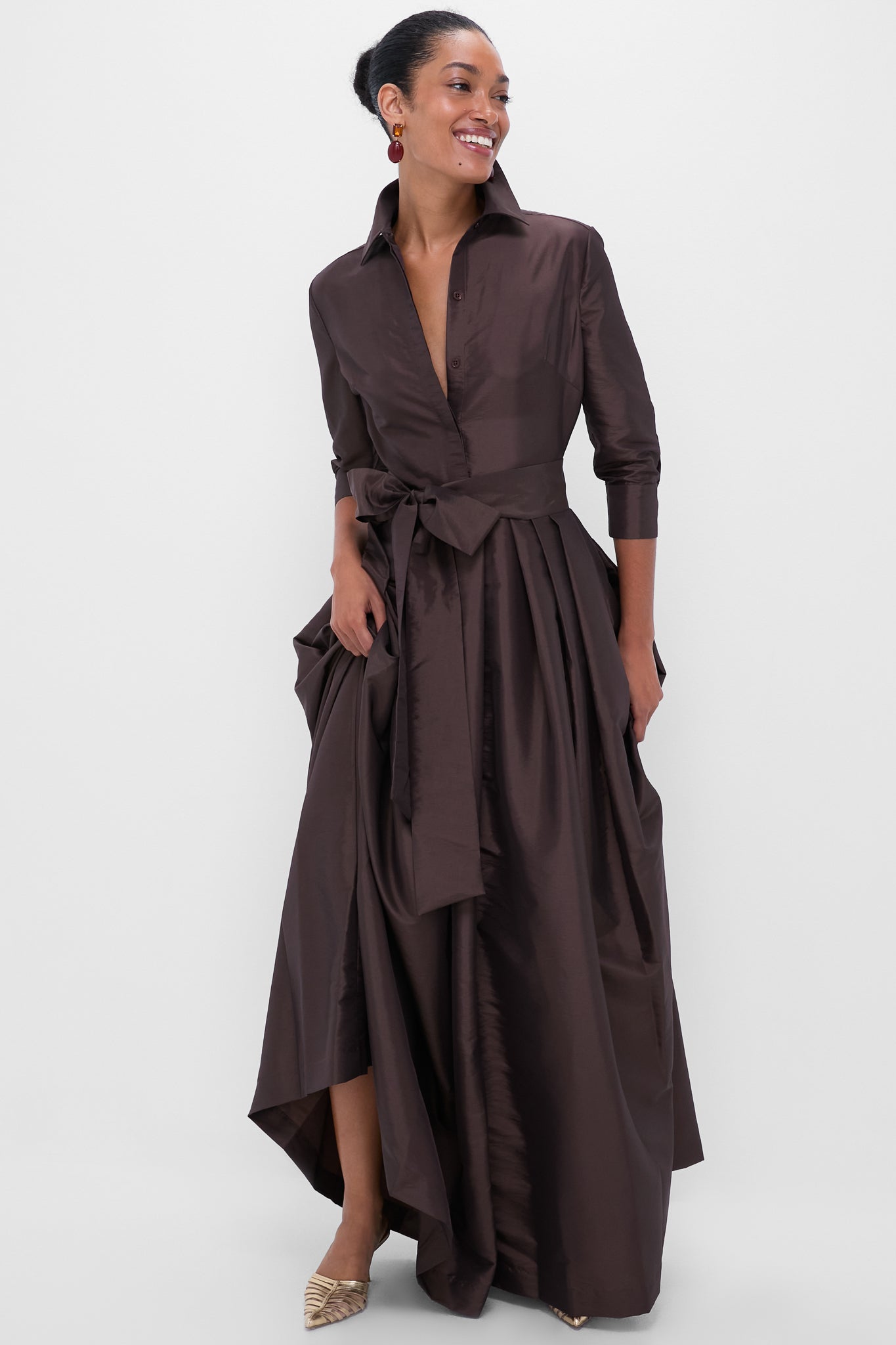 Chocolate Julip Belted Gown