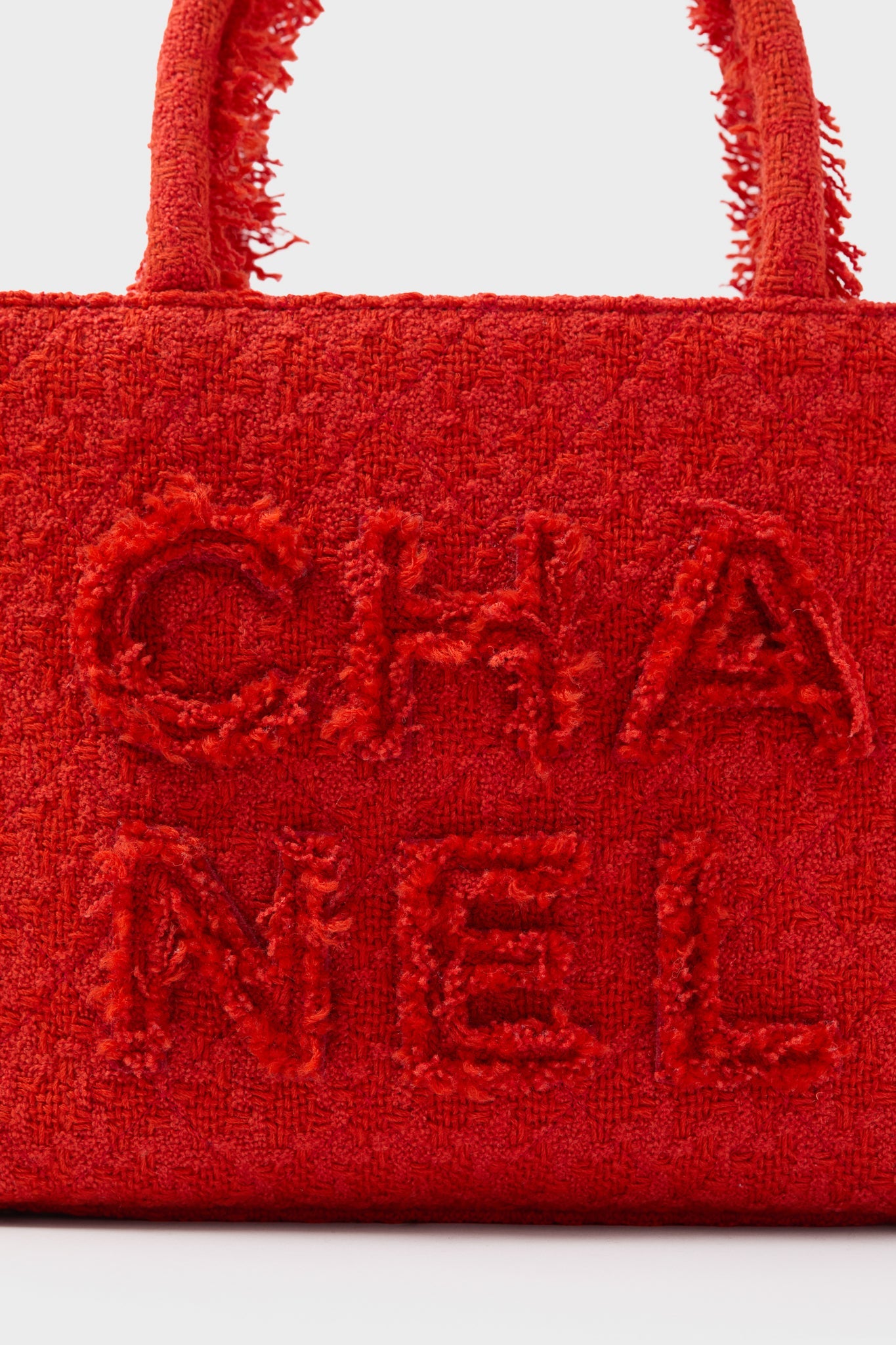 CHANEL Red Zipped Shopper Tote