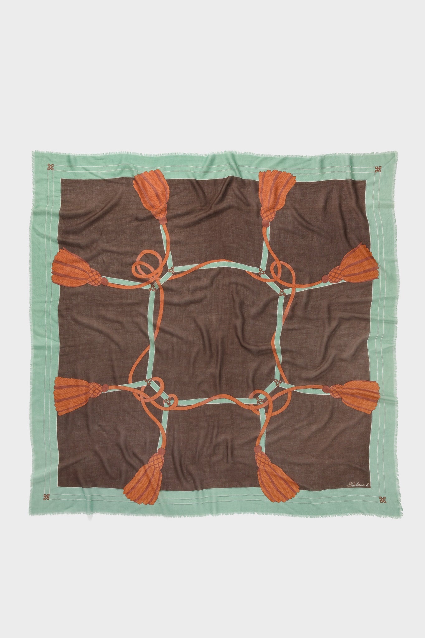 French Tassel Silk Cashmere Blend Large Scarf