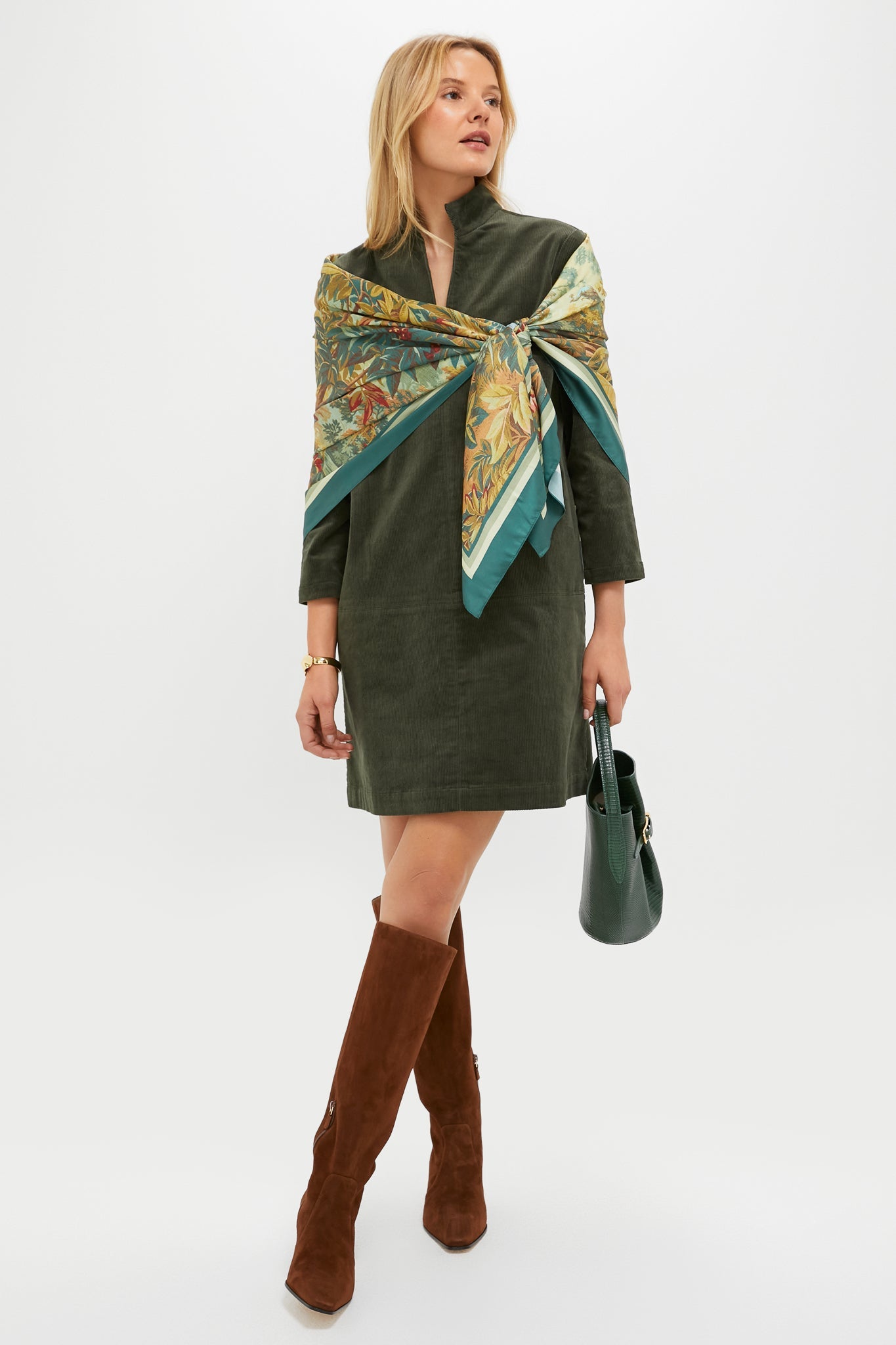 Olive Corduroy Clifton Dress