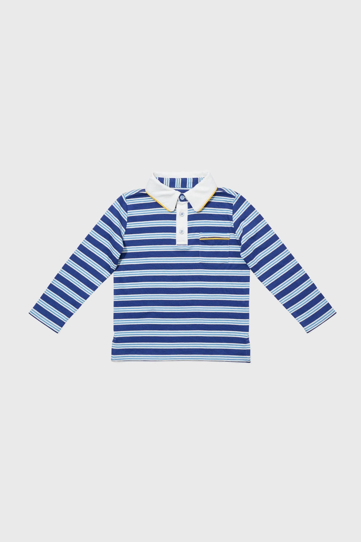 Navy Twin Stripe Parker Polo