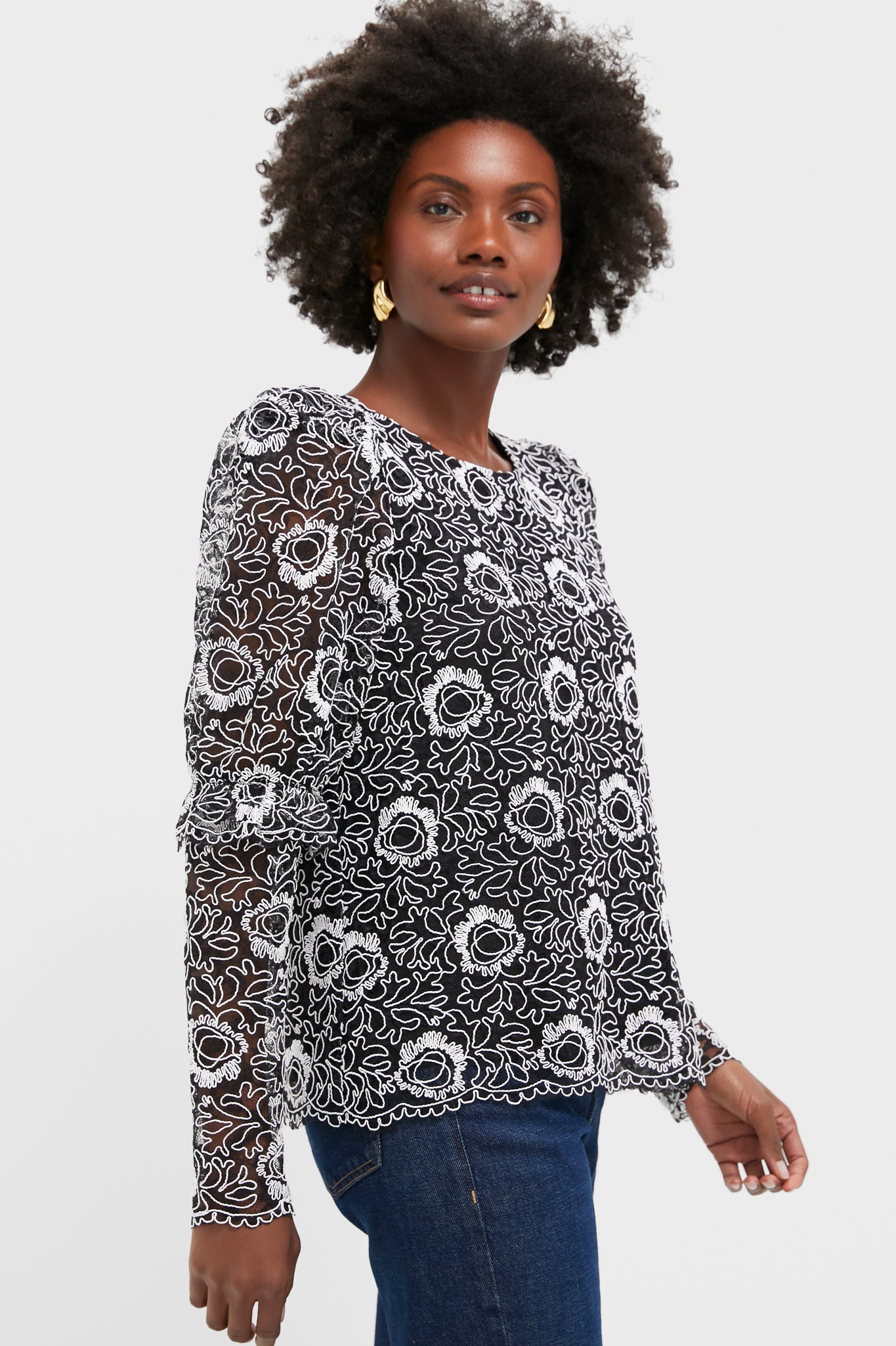 Black Lace Baldwin Blouse