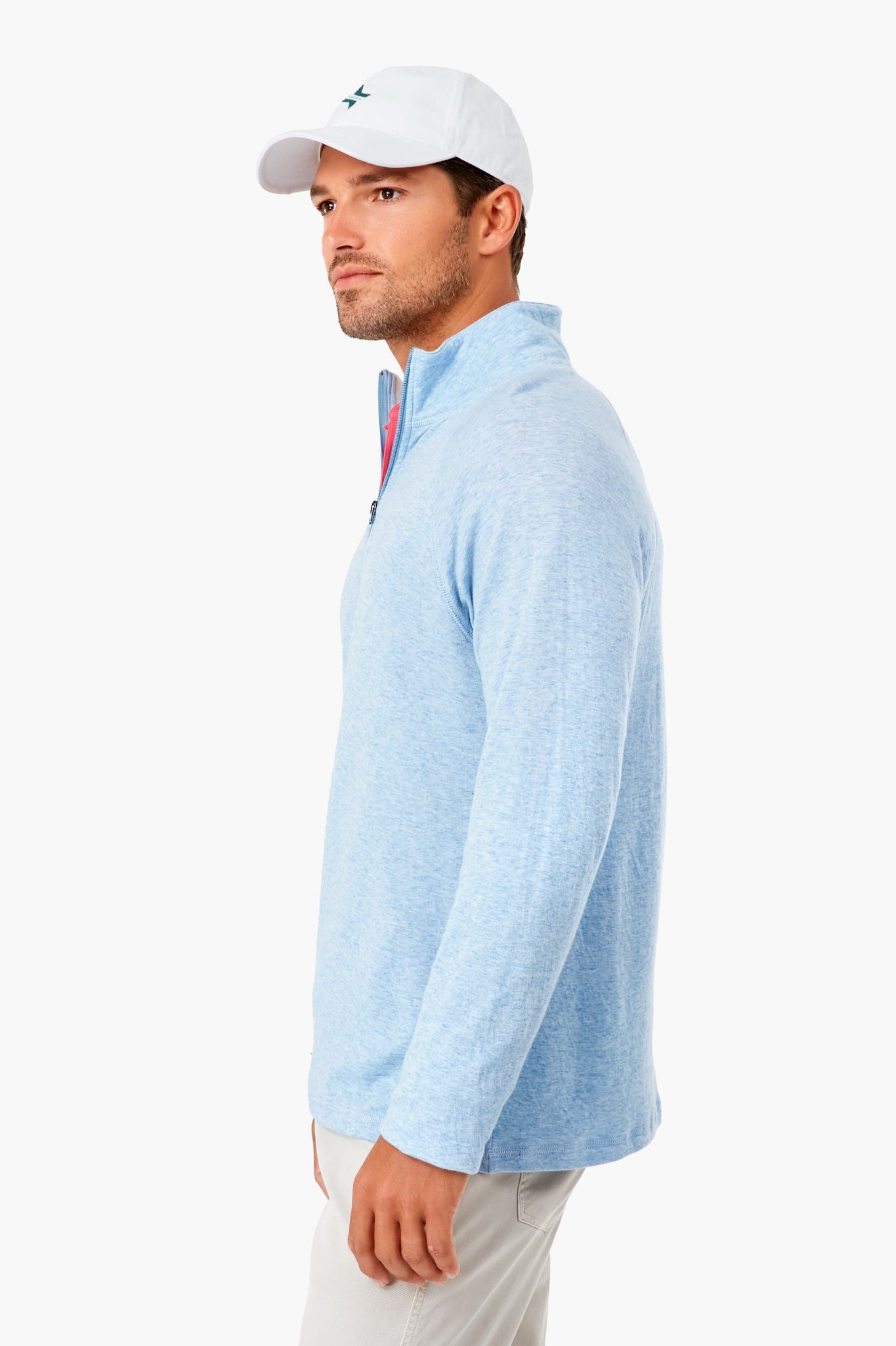Light Blue Heather Cloud Quarter Zip