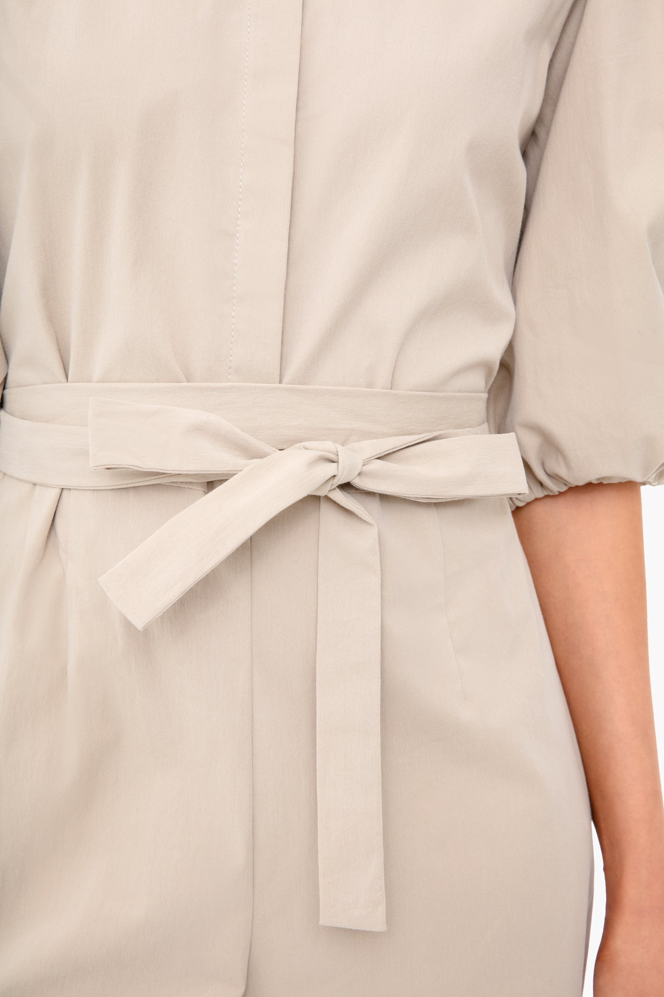 Khaki Tie Waist Gabrielle Fleur Jumpsuit