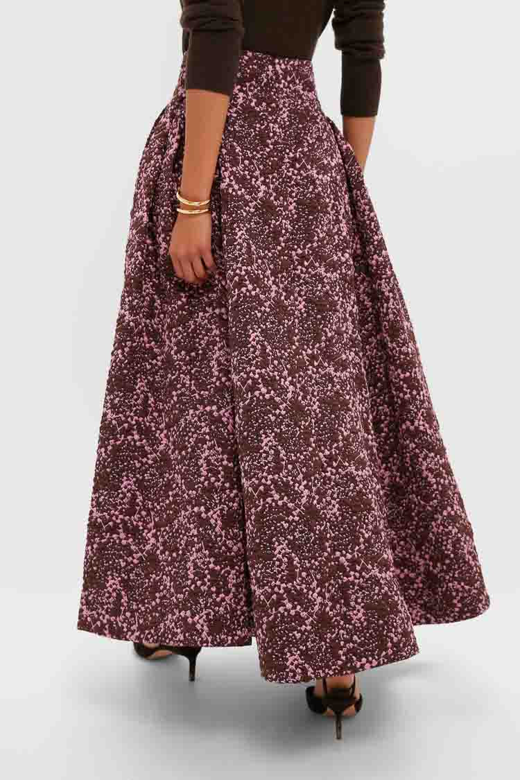 Mulberry Jacquard Sylvie Midi Skirt