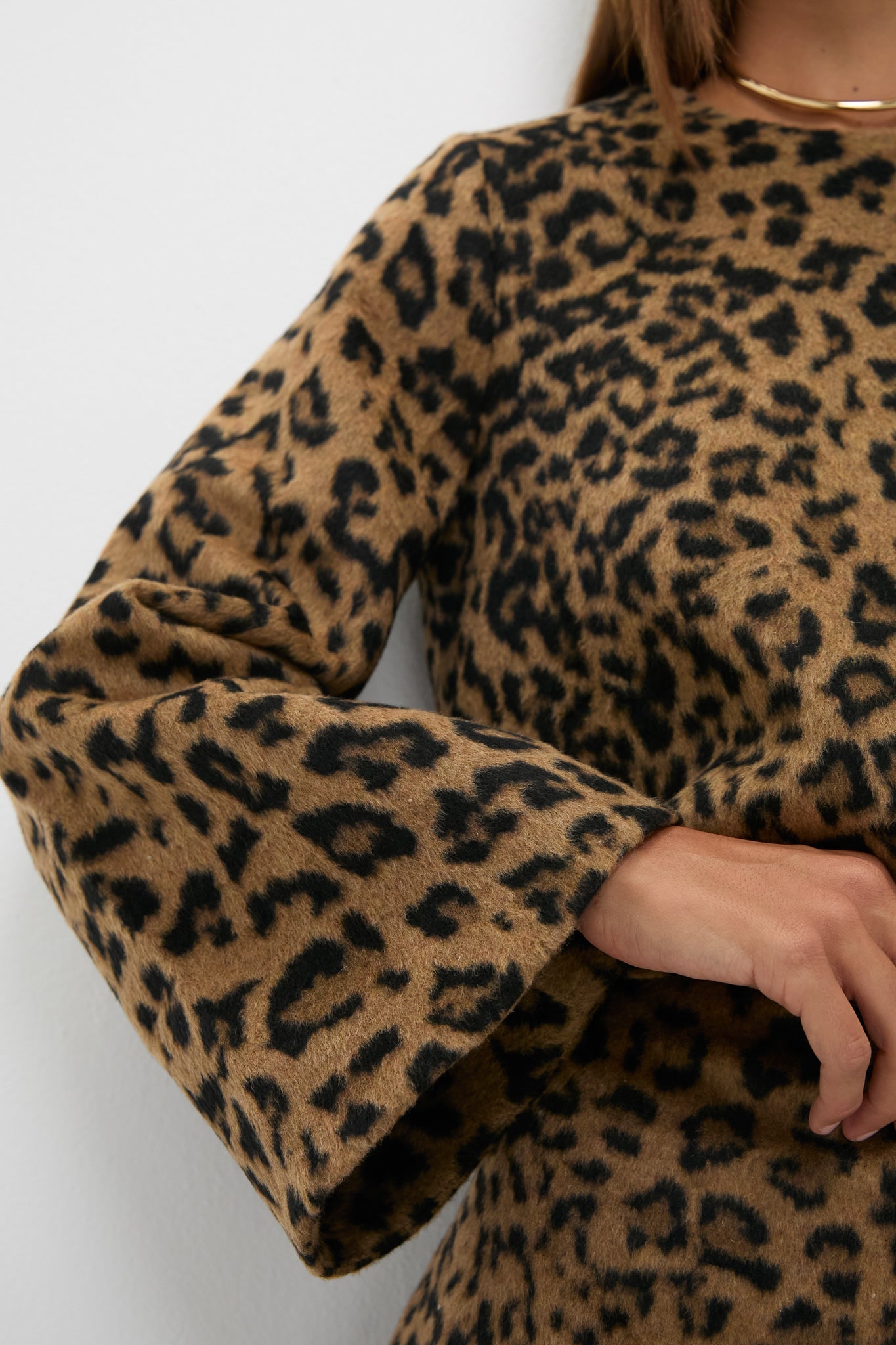 Leopard Brushed Wool Maxine Top