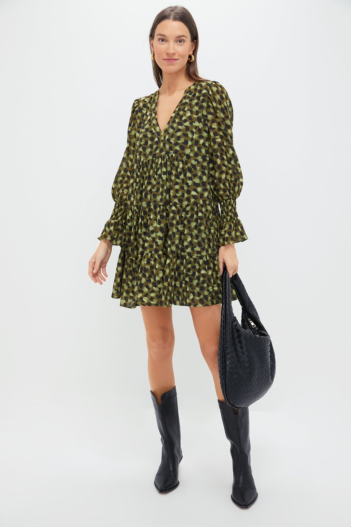 Green Brushed Geo Kenzo Dress