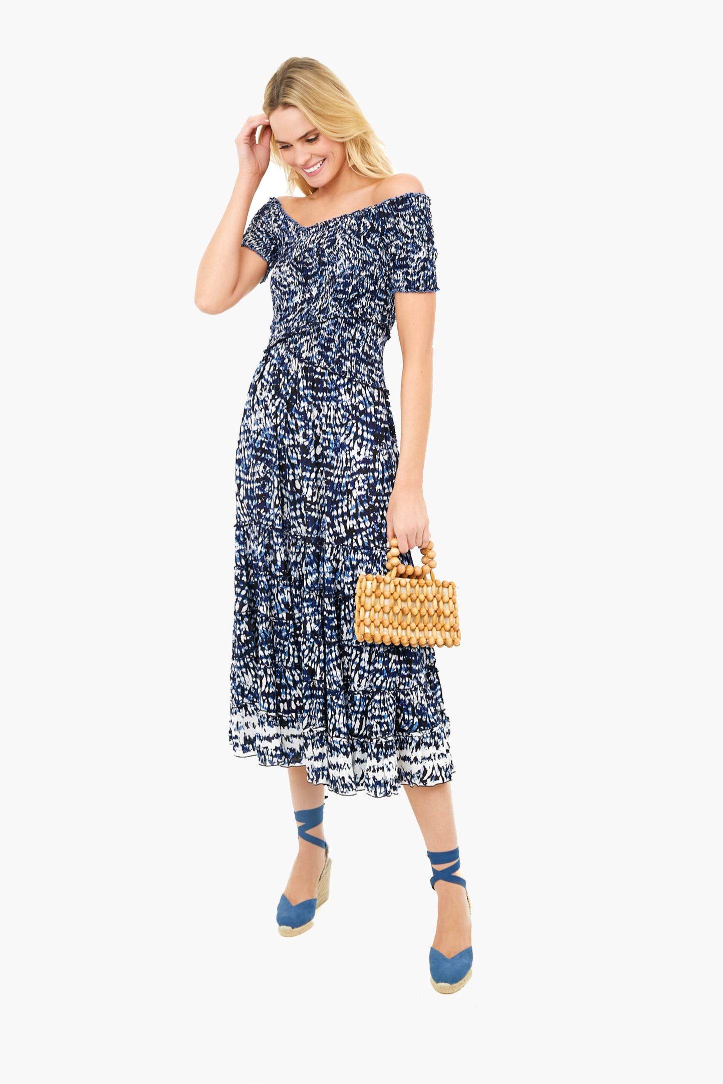 Blue Tiedye Soledad Midi Dress