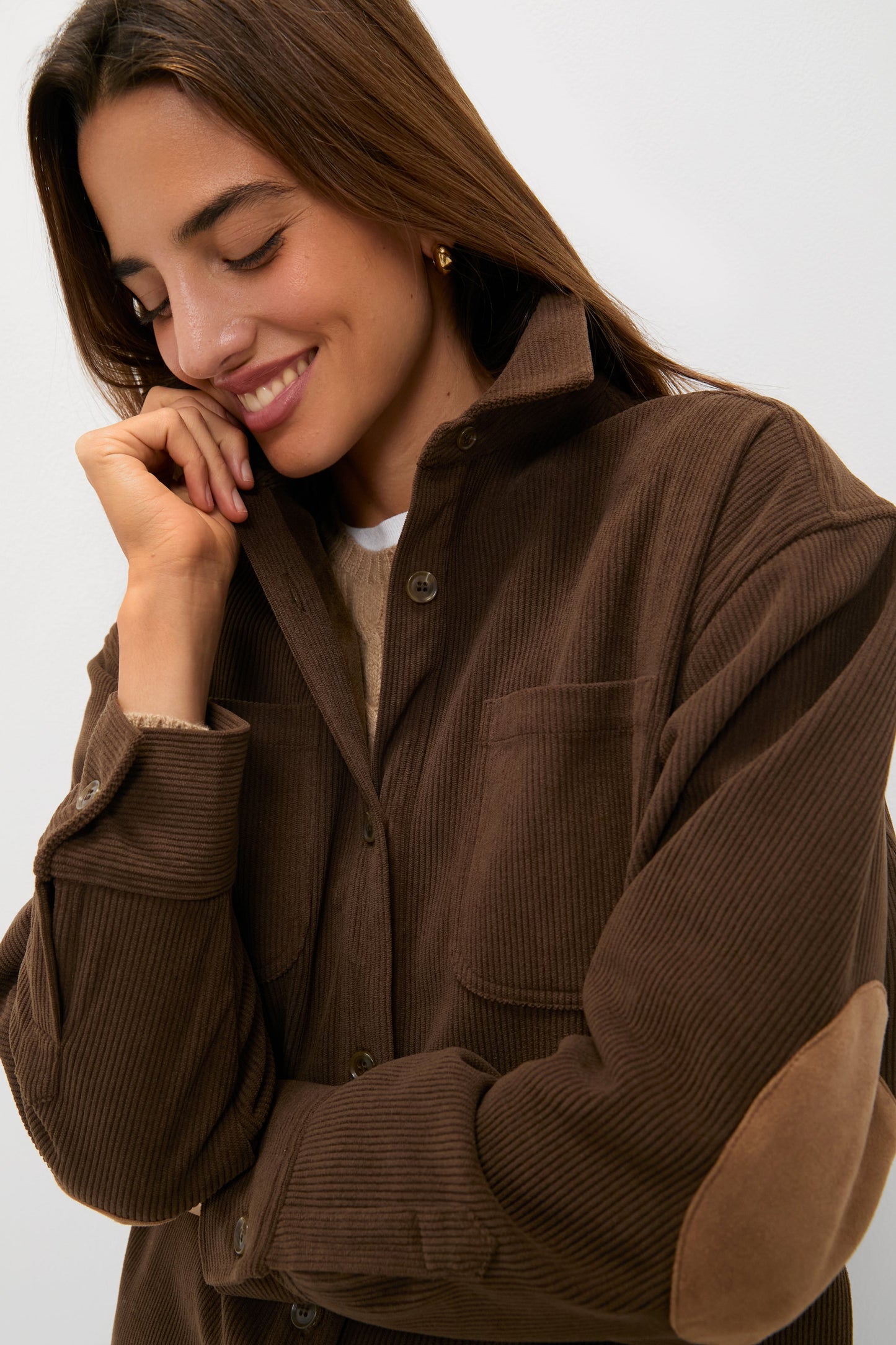 Brown Corduroy Fleece Lined Banks Shirt Jacket