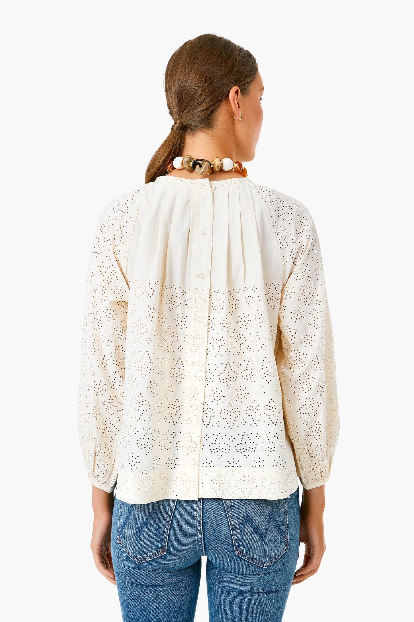 Bone Eyelet Somerset Blouse