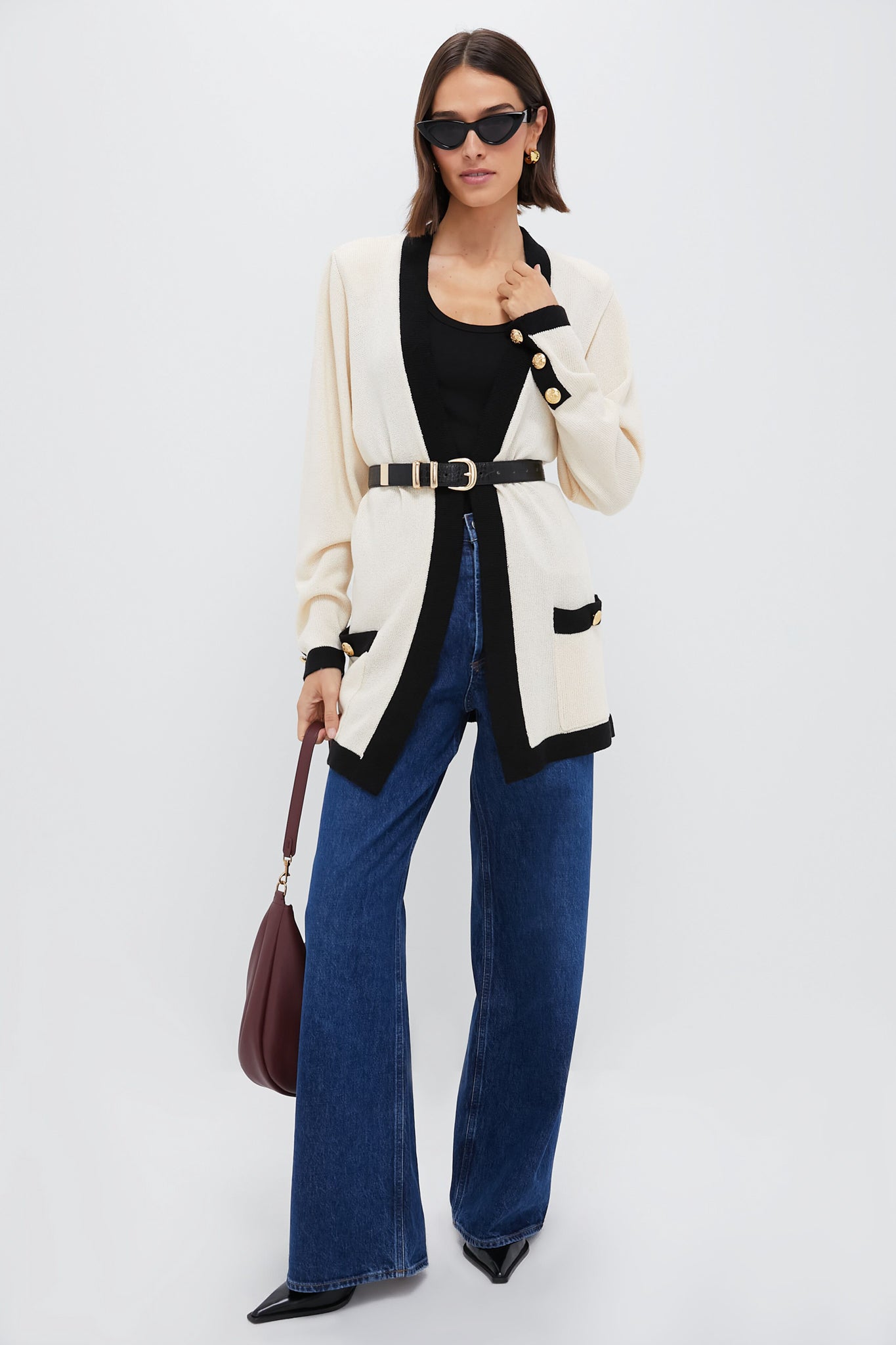 Cream and Black Georgie Sweater