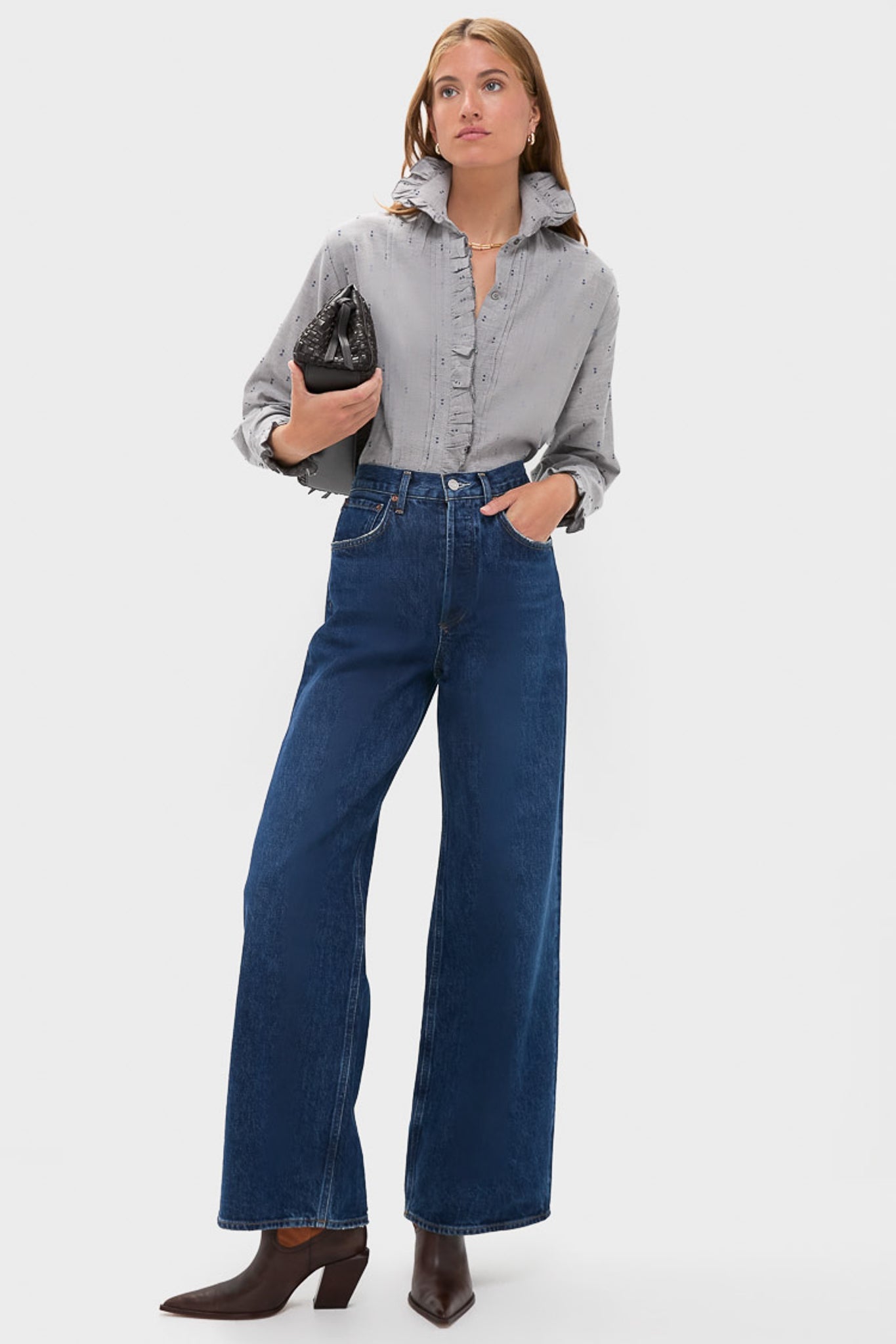 Indigo Dots French Heirloom Shirt