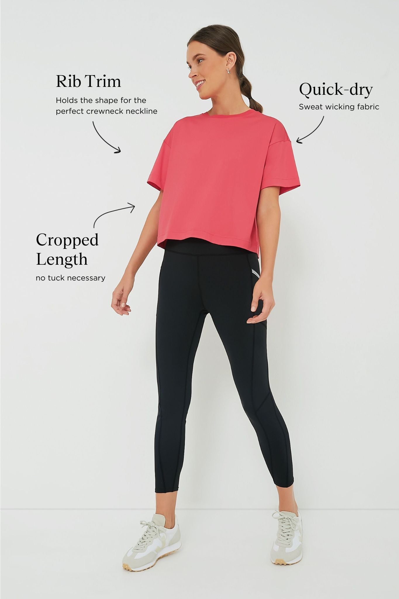 Hot Pink Cropped Ryan Boyfriend Tee