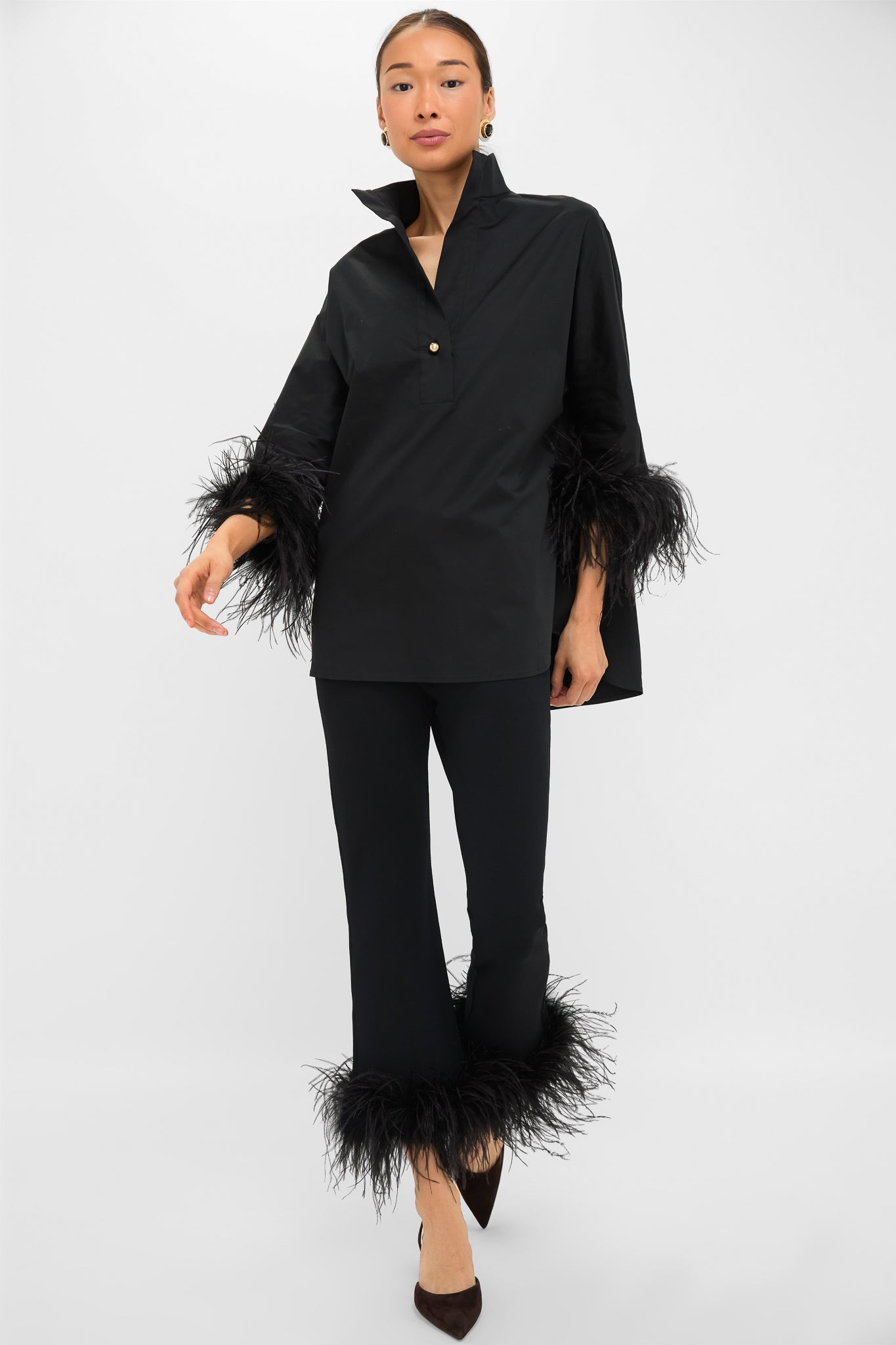 Black Feather Willow Blouse