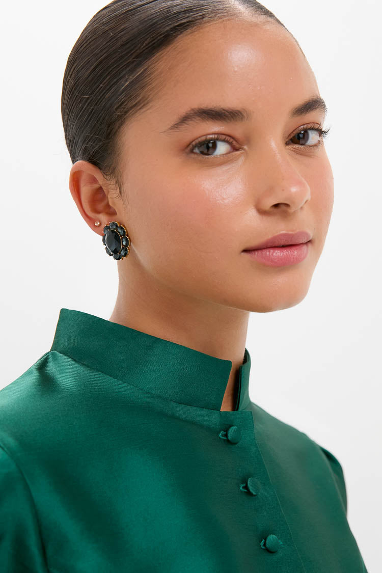 Navy Crystal Emaline Studs