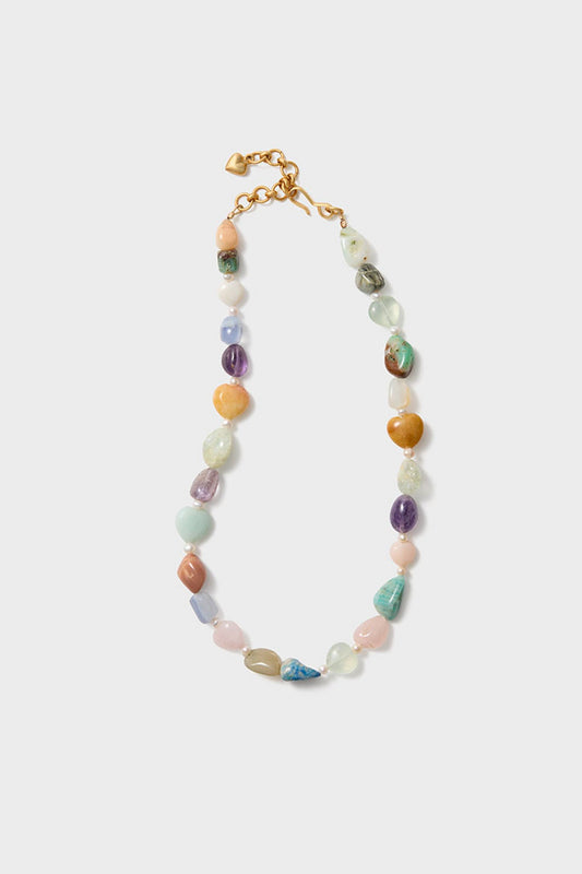 Pastel Gemstone Multi Brooke Necklace