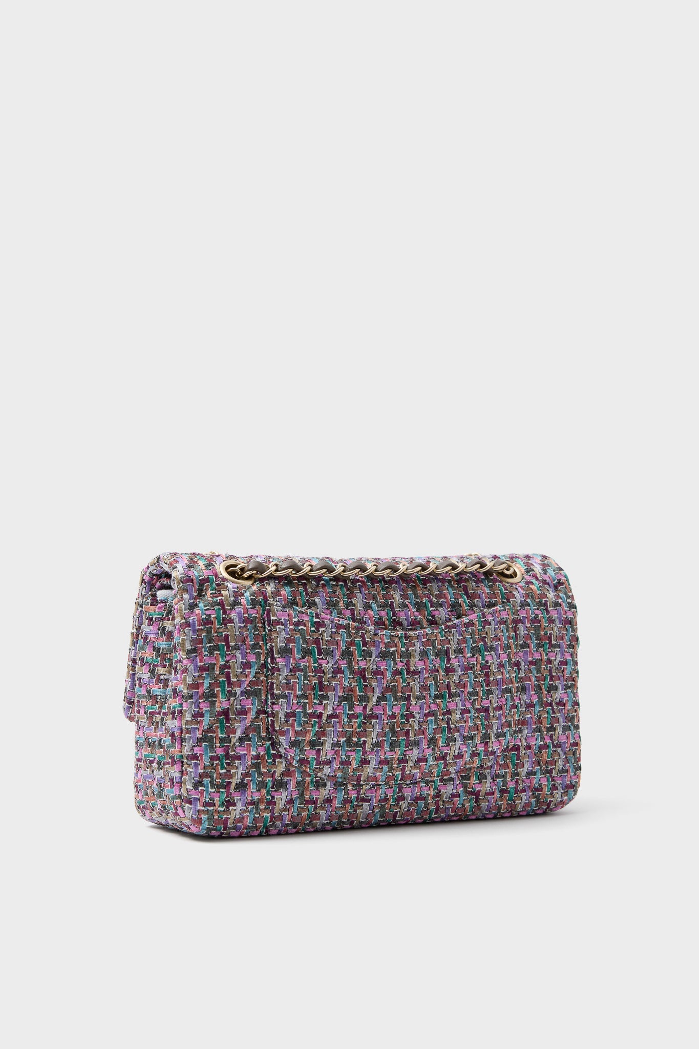 CHANEL Multicolor Pink Purple Soft Diagonal Pattern Classic 25 Crossbody