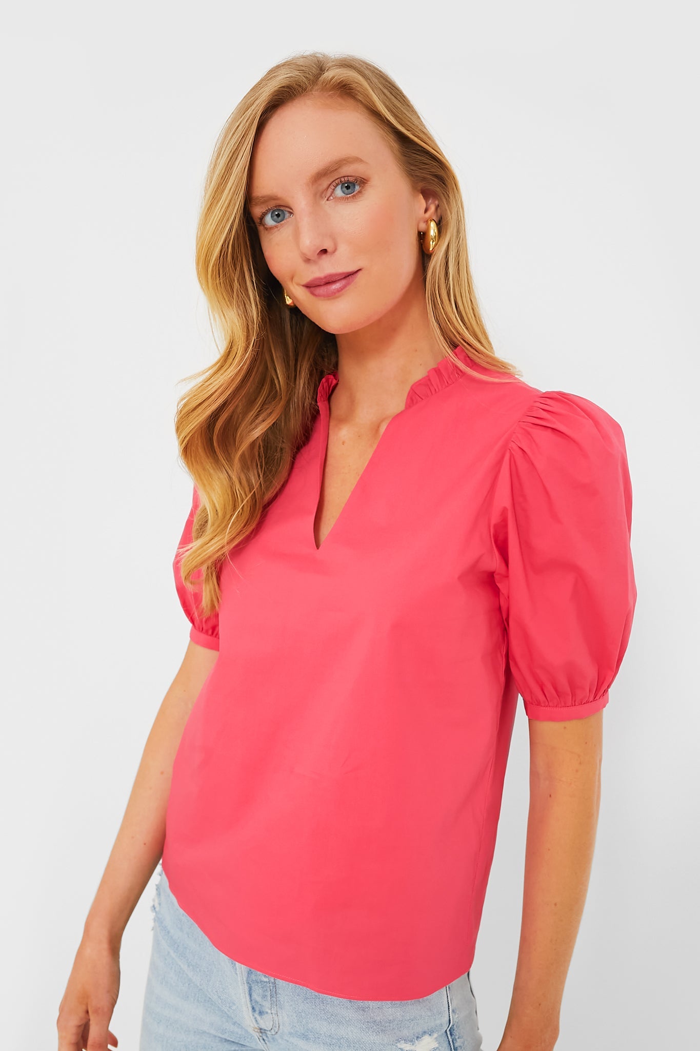 Watermelon Ruffle Leigh Blouse