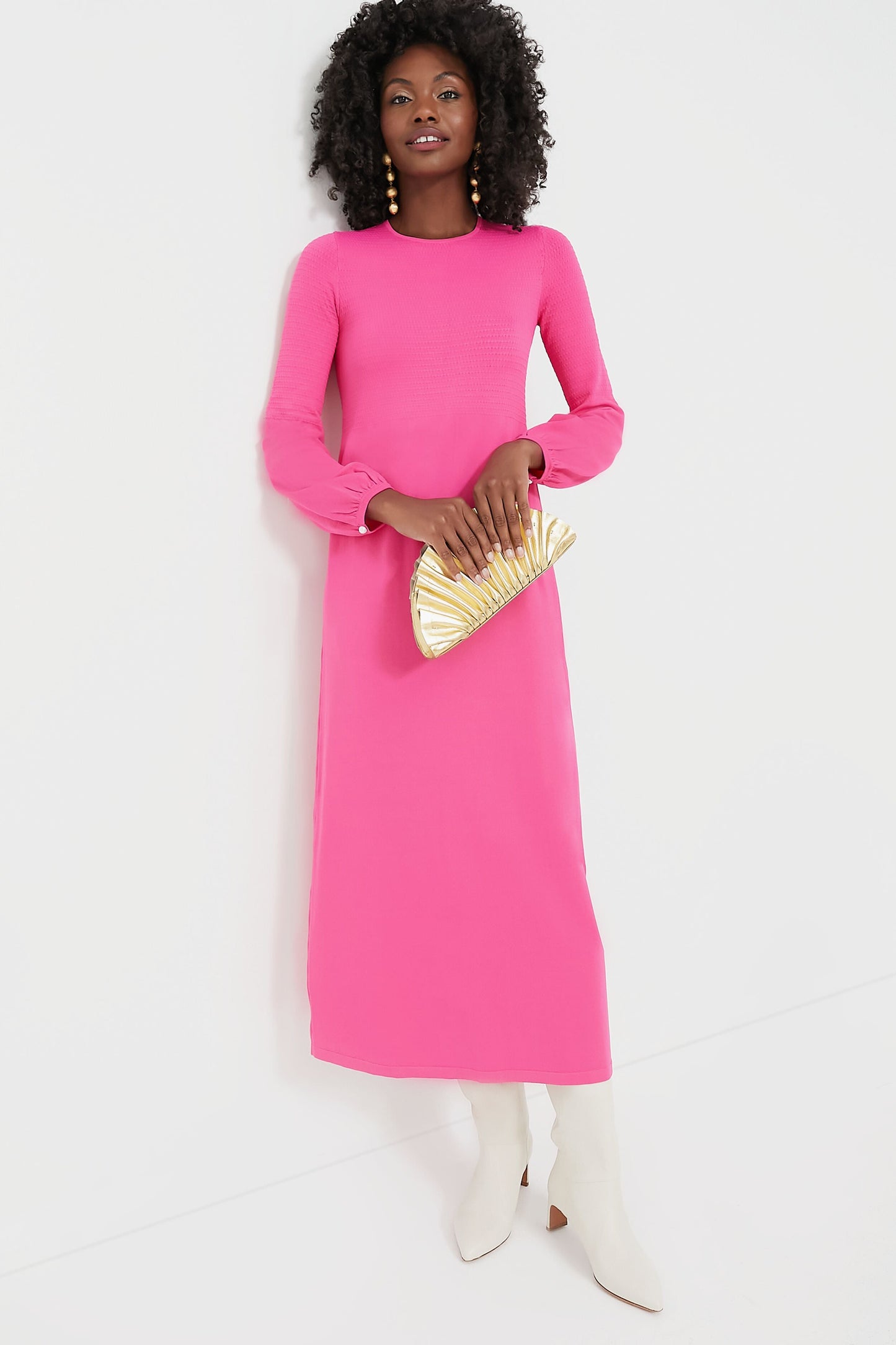 Hot Pink Double Knit Lennox Dress