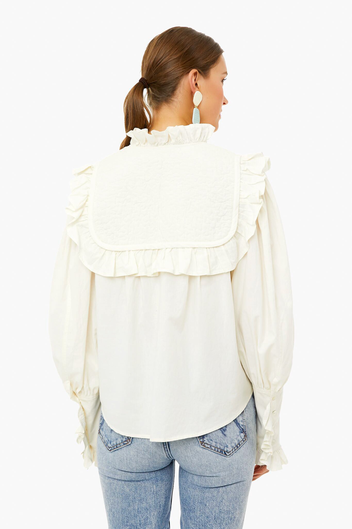 Cream Stan Sandwashed Longsleeve Quilted Top